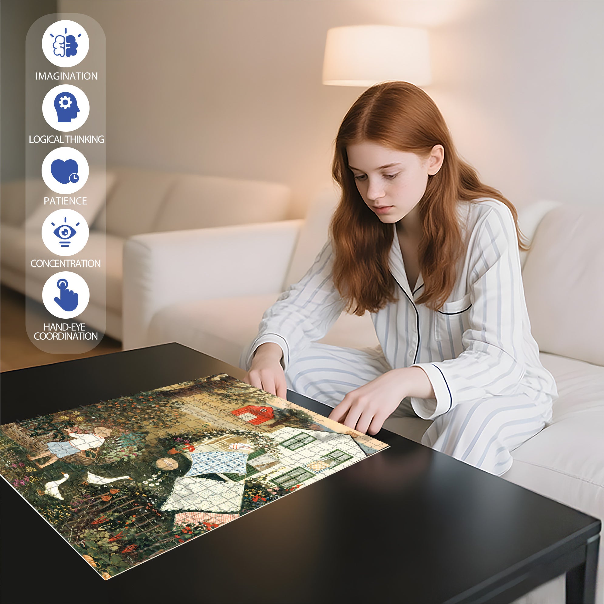 October 500pcs/1000pcs Jigsaw Puzzle, Scratch-Resistant, Interactive Family Game & Brain-Boosting DIY Decor, Perfect for Halloween, Christmas & New Year Gifts, Family Puzzle Game