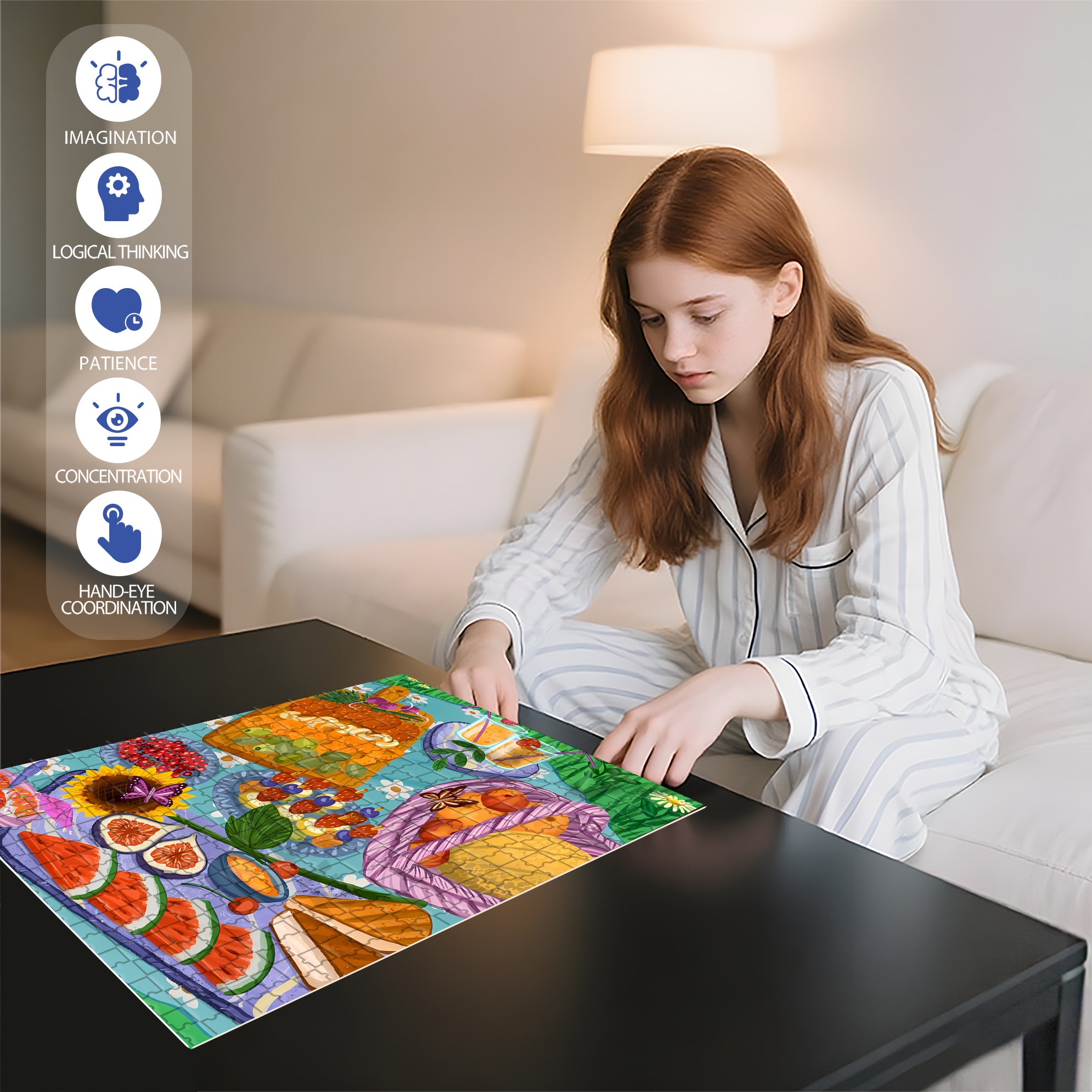 Picnicker 500pcs/1000pcs Jigsaw Puzzle, Scratch-Resistant, Interactive Family Game & Brain-Boosting DIY Decor, Perfect for Halloween, Christmas & New Year Gifts, Family Puzzle Game