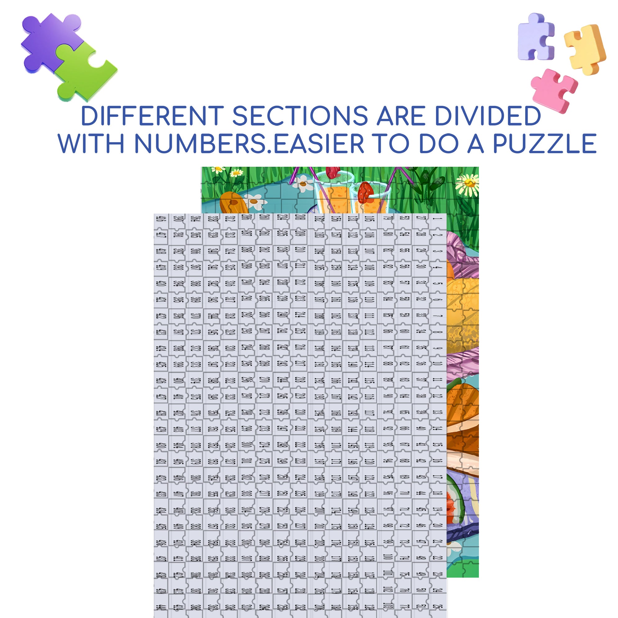 Picnicker 500pcs/1000pcs Jigsaw Puzzle, Scratch-Resistant, Interactive Family Game & Brain-Boosting DIY Decor, Perfect for Halloween, Christmas & New Year Gifts, Family Puzzle Game