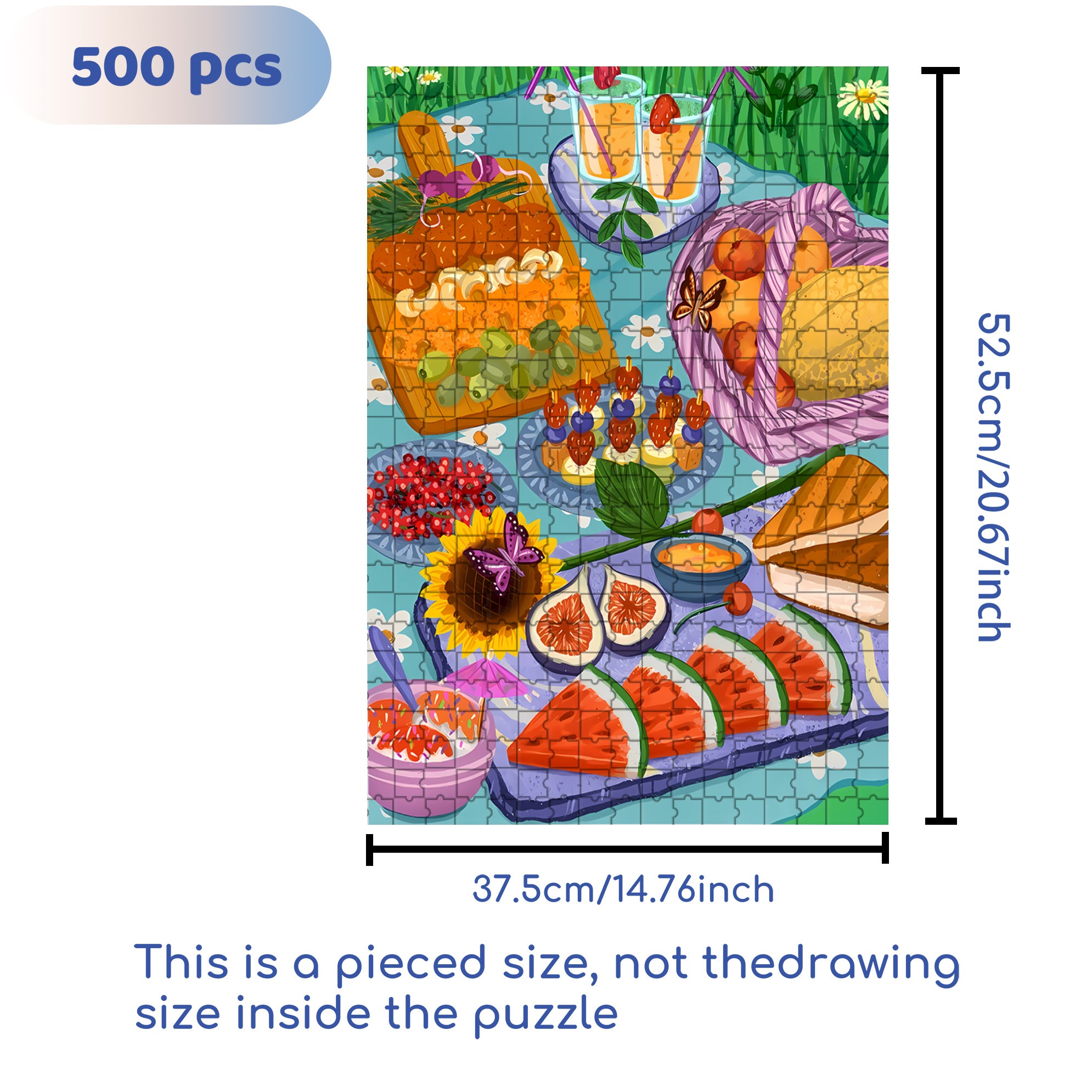 Picnicker 500pcs/1000pcs Jigsaw Puzzle, Scratch-Resistant, Interactive Family Game & Brain-Boosting DIY Decor, Perfect for Halloween, Christmas & New Year Gifts, Family Puzzle Game