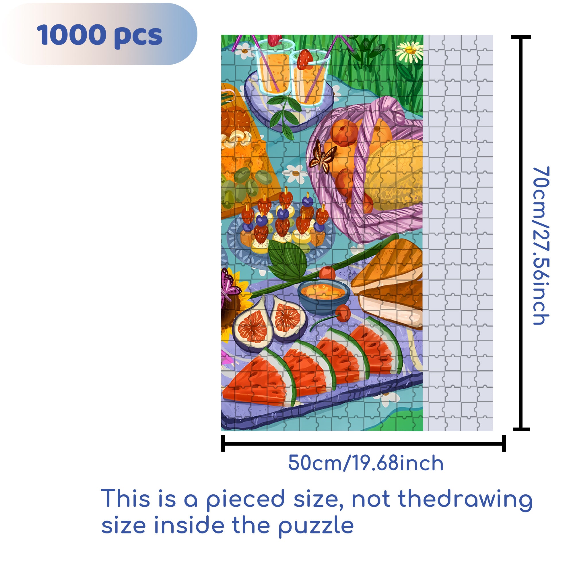 Picnicker 500pcs/1000pcs Jigsaw Puzzle, Scratch-Resistant, Interactive Family Game & Brain-Boosting DIY Decor, Perfect for Halloween, Christmas & New Year Gifts, Family Puzzle Game