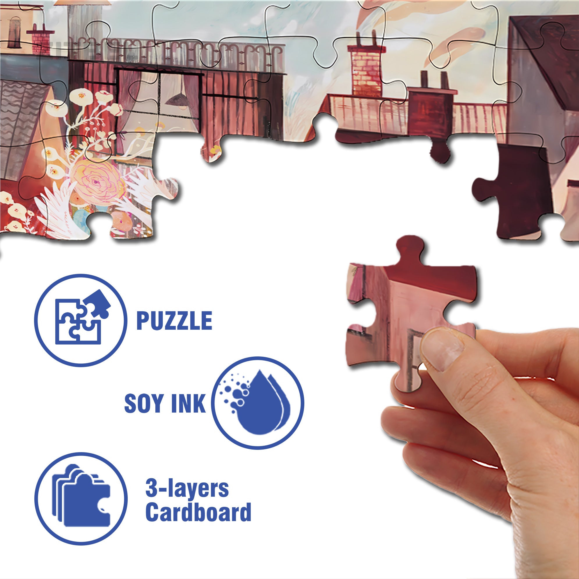 Pigeon Valley 500pcs/1000pcs Jigsaw Puzzle, Scratch-Resistant, Interactive Family Game & Brain-Boosting DIY Decor, Perfect for Halloween, Christmas & New Year Gifts, Family Puzzle Game