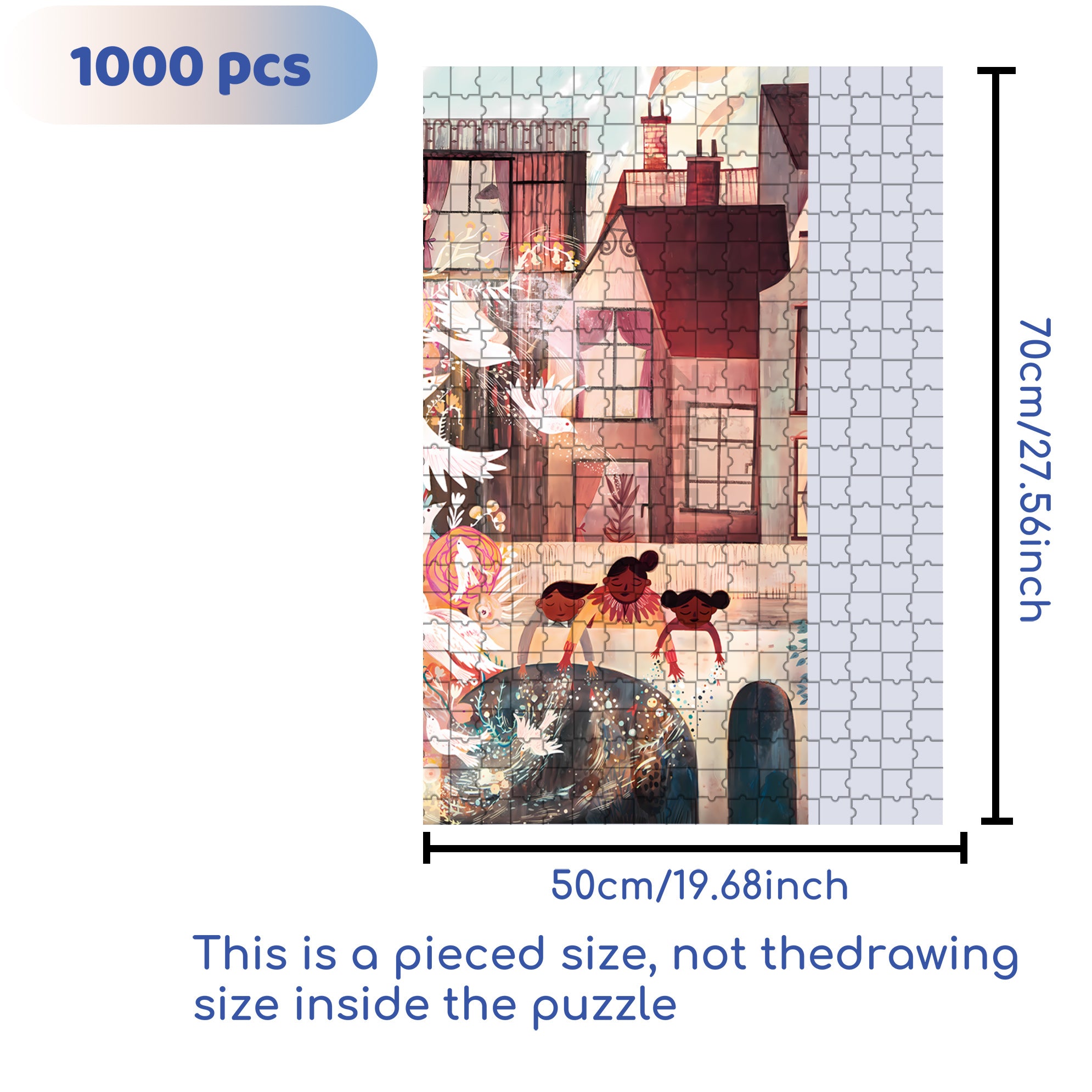 Pigeon Valley 500pcs/1000pcs Jigsaw Puzzle, Scratch-Resistant, Interactive Family Game & Brain-Boosting DIY Decor, Perfect for Halloween, Christmas & New Year Gifts, Family Puzzle Game