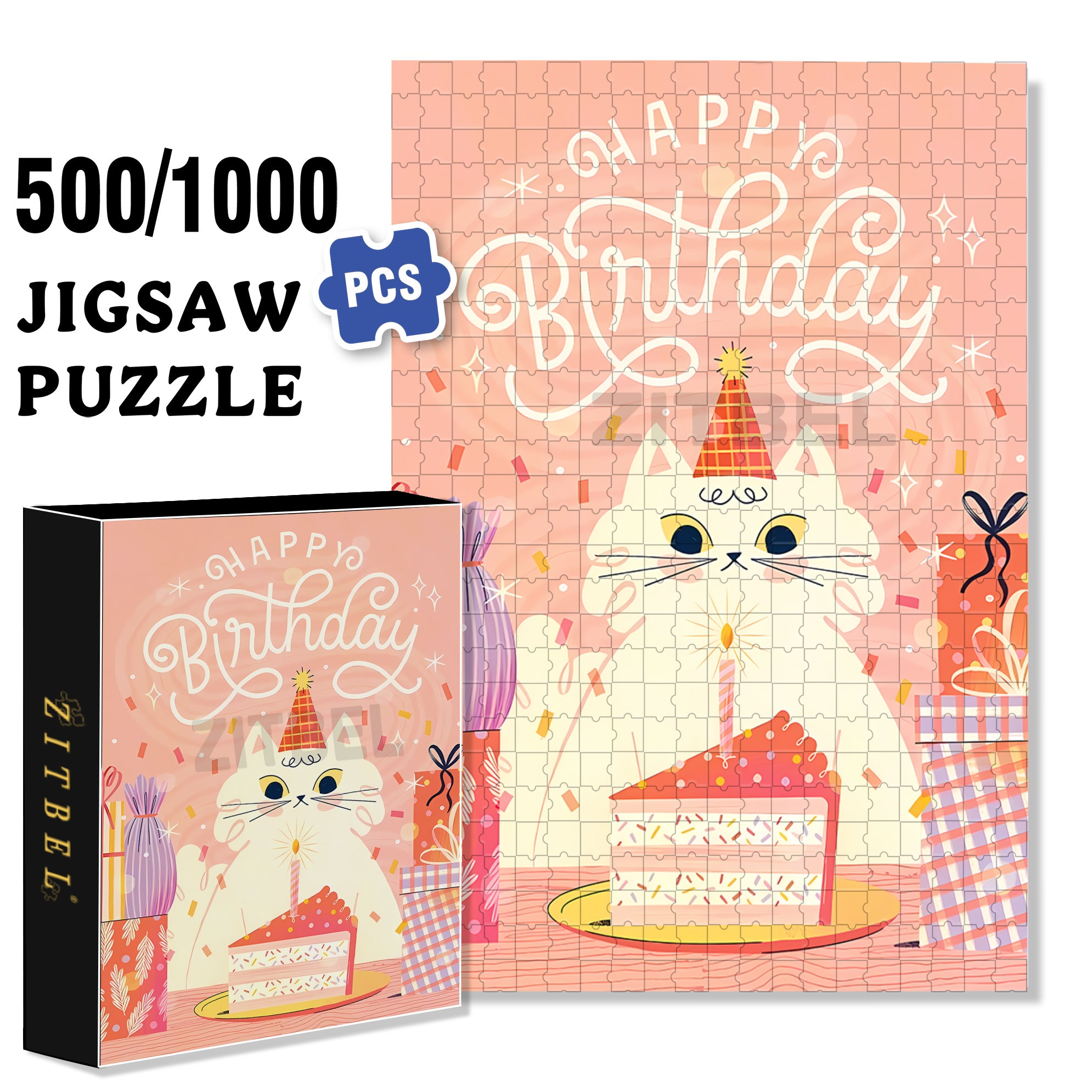 Poof 500pcs/1000pcs Jigsaw Puzzle, Scratch-Resistant, Interactive Family Game & Brain-Boosting DIY Decor, Perfect for Halloween, Christmas & New Year Gifts, Family Puzzle Game