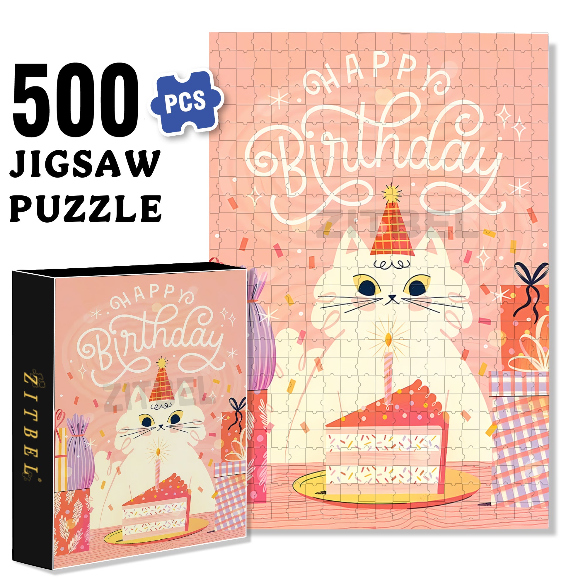 Poof 500pcs/1000pcs Jigsaw Puzzle, Scratch-Resistant, Interactive Family Game & Brain-Boosting DIY Decor, Perfect for Halloween, Christmas & New Year Gifts, Family Puzzle Game