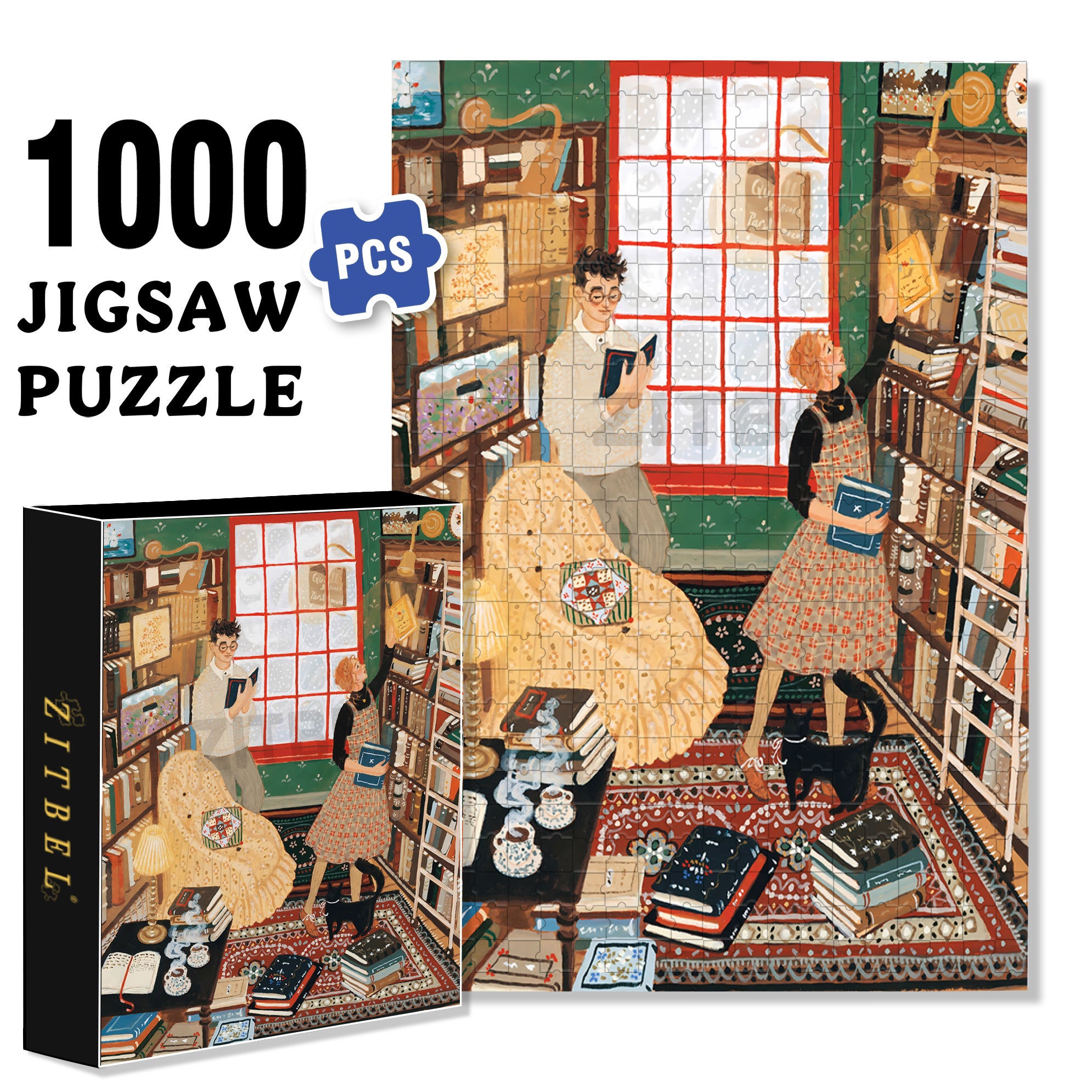 Quill And Parchment 500pcs/1000pcs Jigsaw Puzzle, Scratch-Resistant, Interactive Family Game & Brain-Boosting DIY Decor, Perfect for Halloween, Christmas & New Year Gifts, Family Puzzle Game