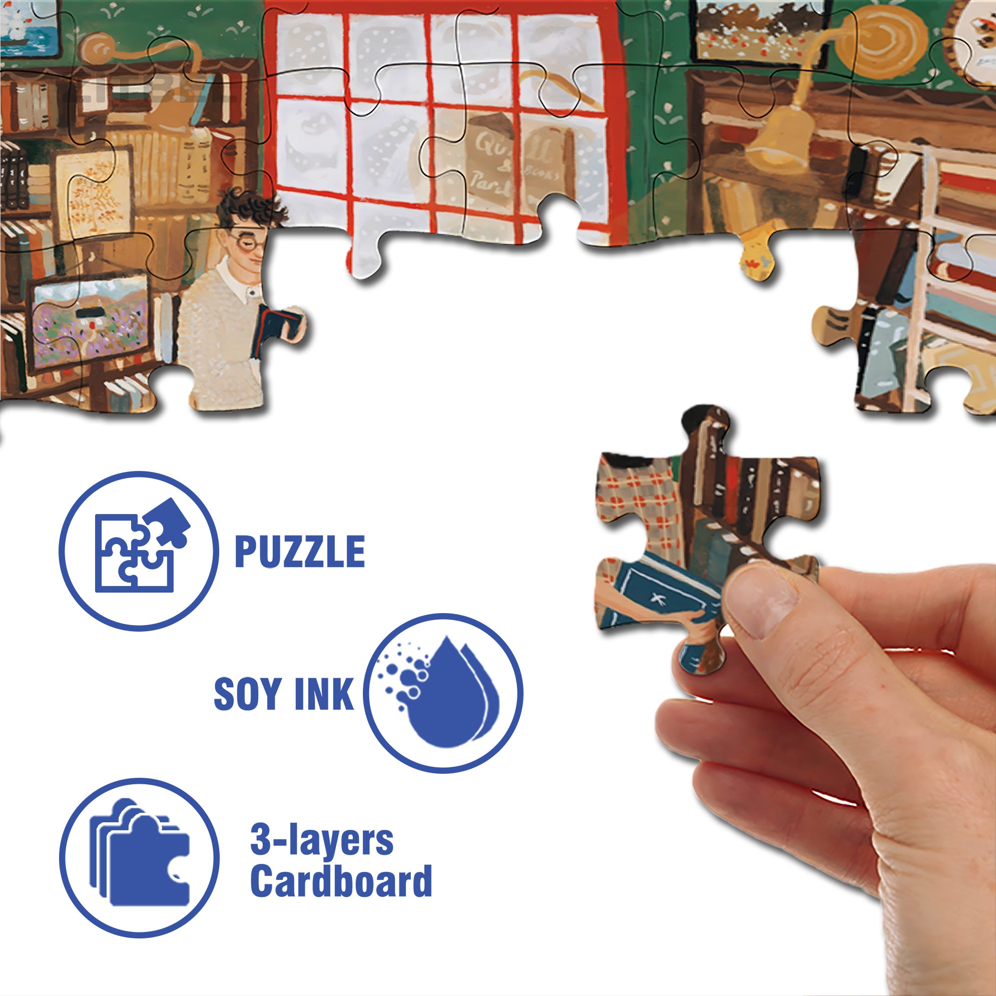 Quill And Parchment 500pcs/1000pcs Jigsaw Puzzle, Scratch-Resistant, Interactive Family Game & Brain-Boosting DIY Decor, Perfect for Halloween, Christmas & New Year Gifts, Family Puzzle Game