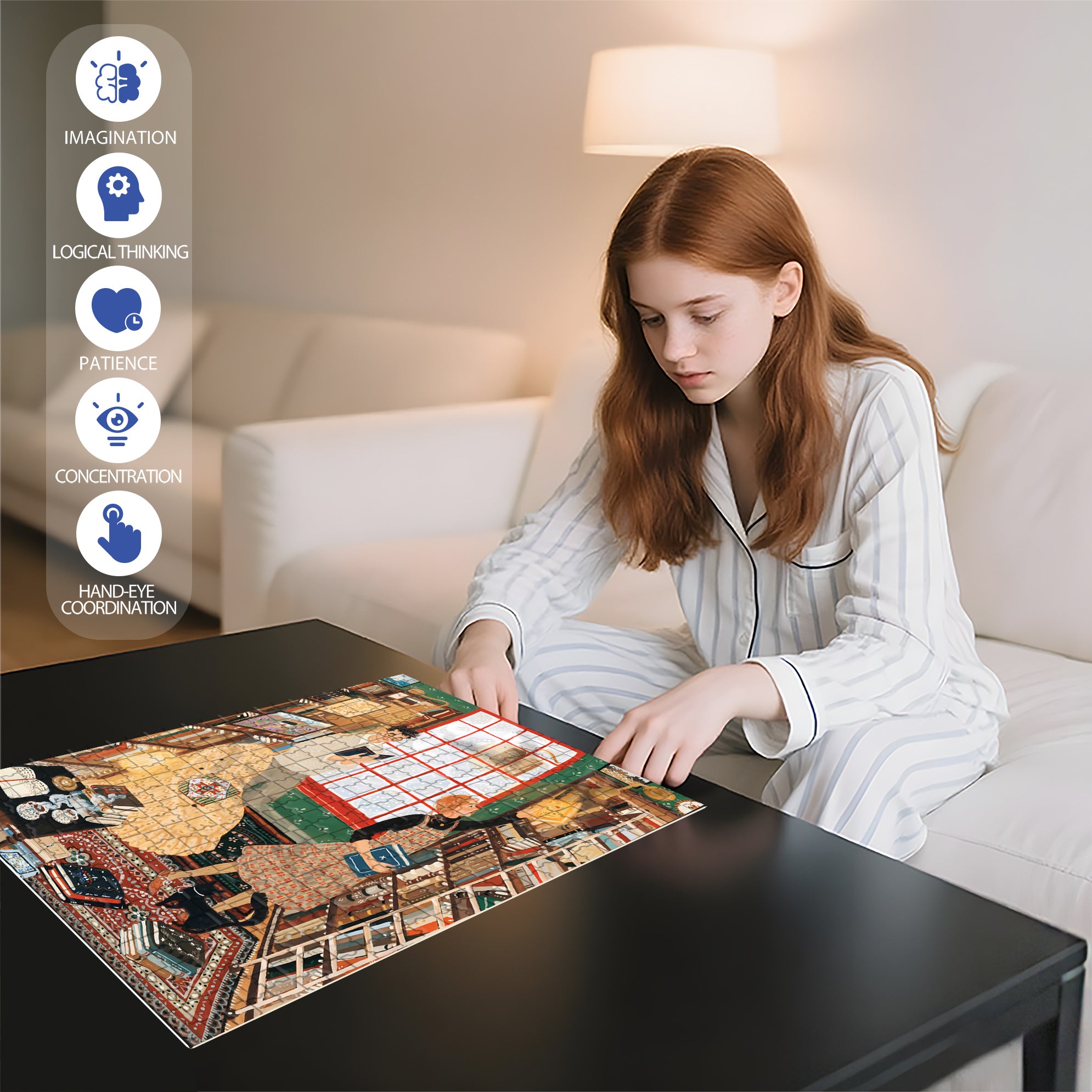 Quill And Parchment 500pcs/1000pcs Jigsaw Puzzle, Scratch-Resistant, Interactive Family Game & Brain-Boosting DIY Decor, Perfect for Halloween, Christmas & New Year Gifts, Family Puzzle Game