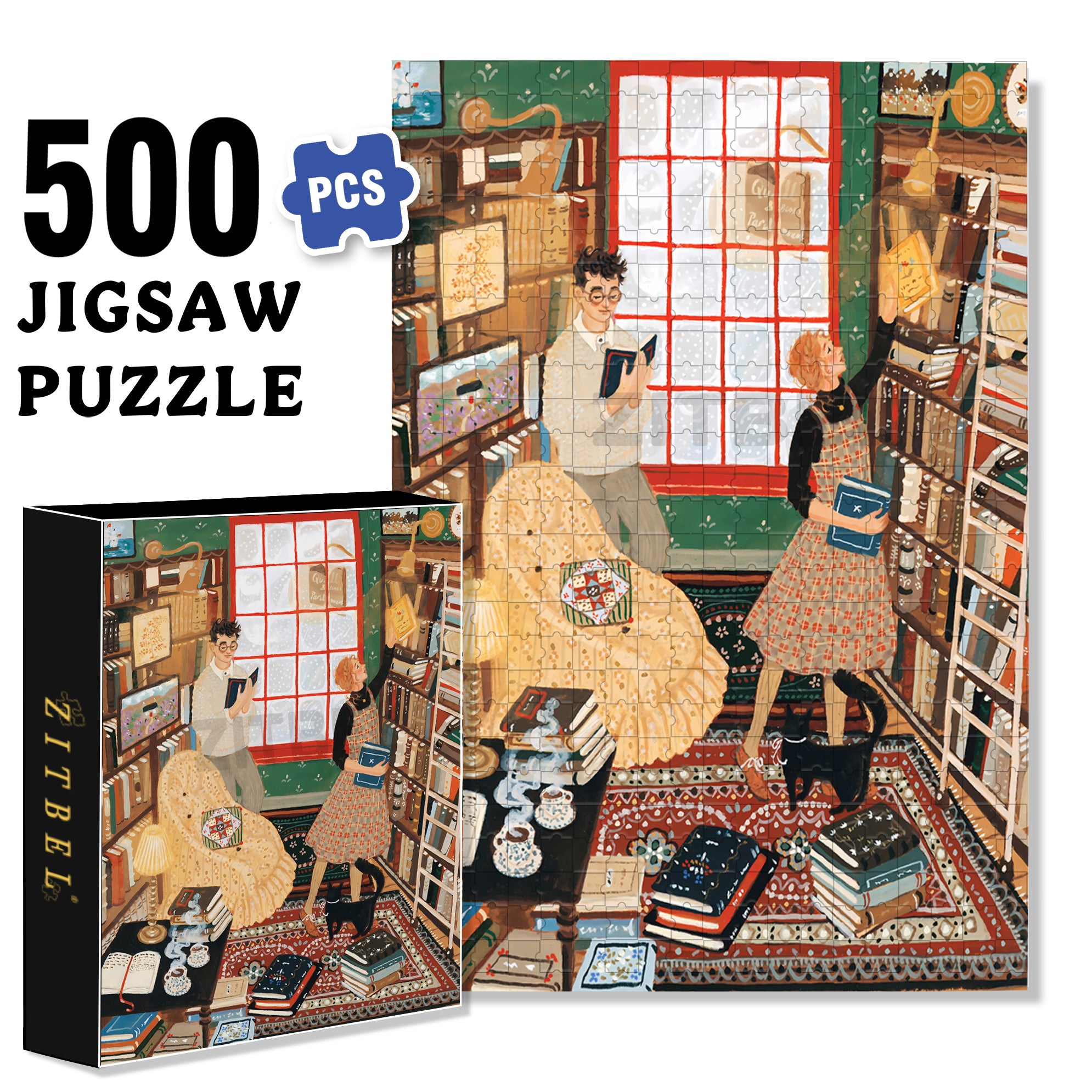 Quill And Parchment 500pcs/1000pcs Jigsaw Puzzle, Scratch-Resistant, Interactive Family Game & Brain-Boosting DIY Decor, Perfect for Halloween, Christmas & New Year Gifts, Family Puzzle Game