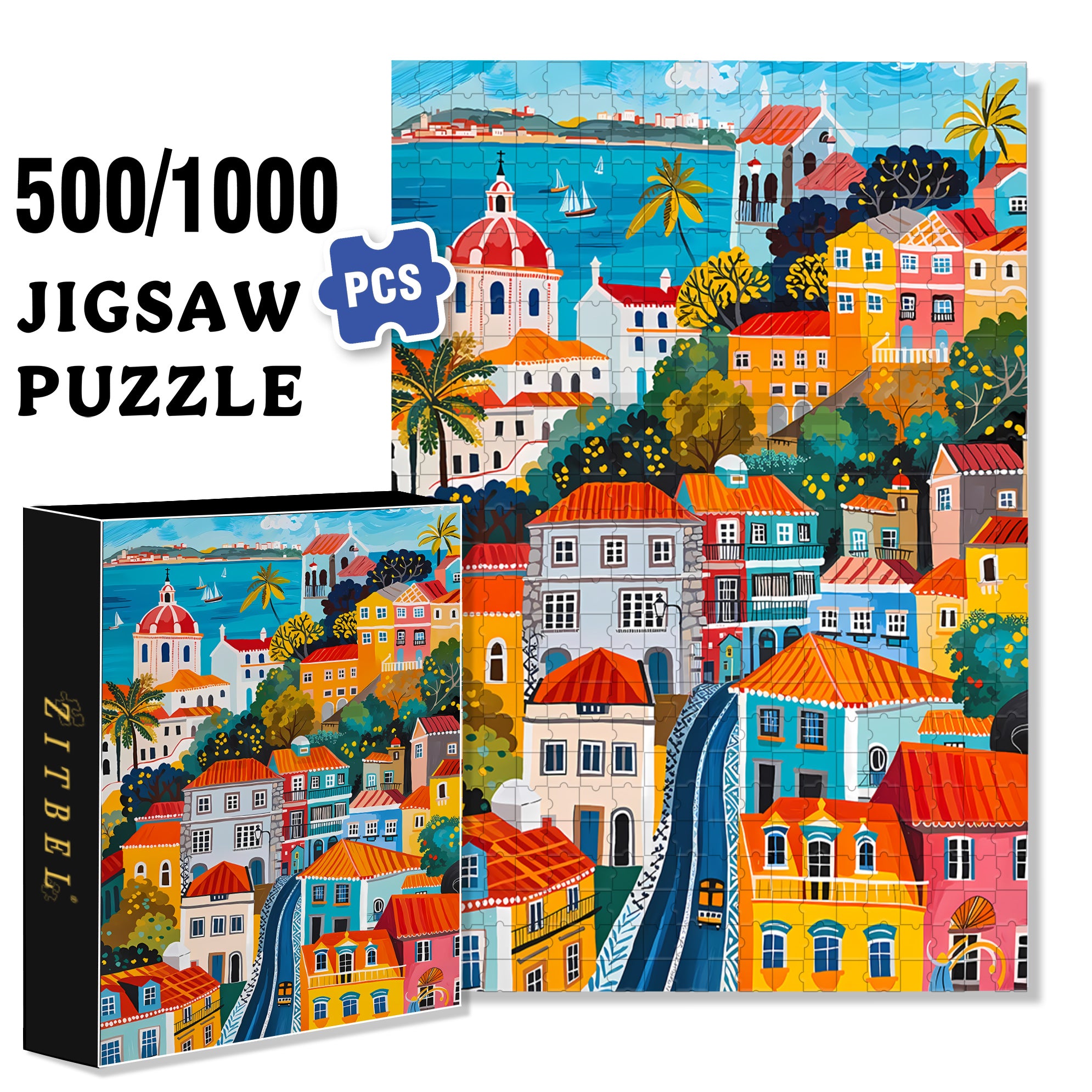 Rahovec 500pcs/1000pcs Jigsaw Puzzle, Scratch-Resistant, Interactive Family Game & Brain-Boosting DIY Decor, Perfect for Halloween, Christmas & New Year Gifts, Family Puzzle Game