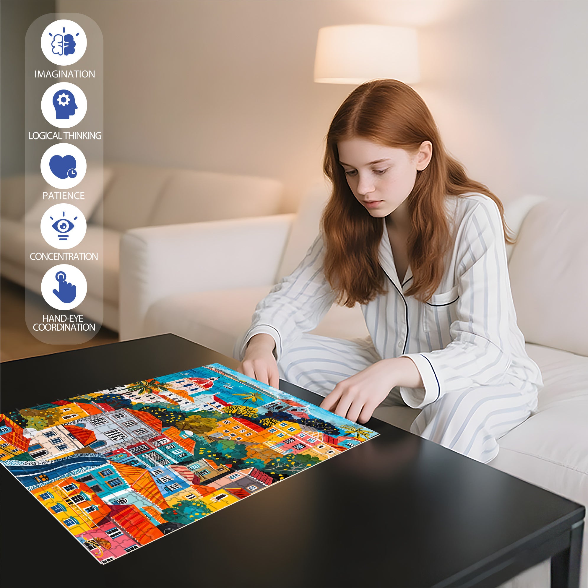 Rahovec 500pcs/1000pcs Jigsaw Puzzle, Scratch-Resistant, Interactive Family Game & Brain-Boosting DIY Decor, Perfect for Halloween, Christmas & New Year Gifts, Family Puzzle Game