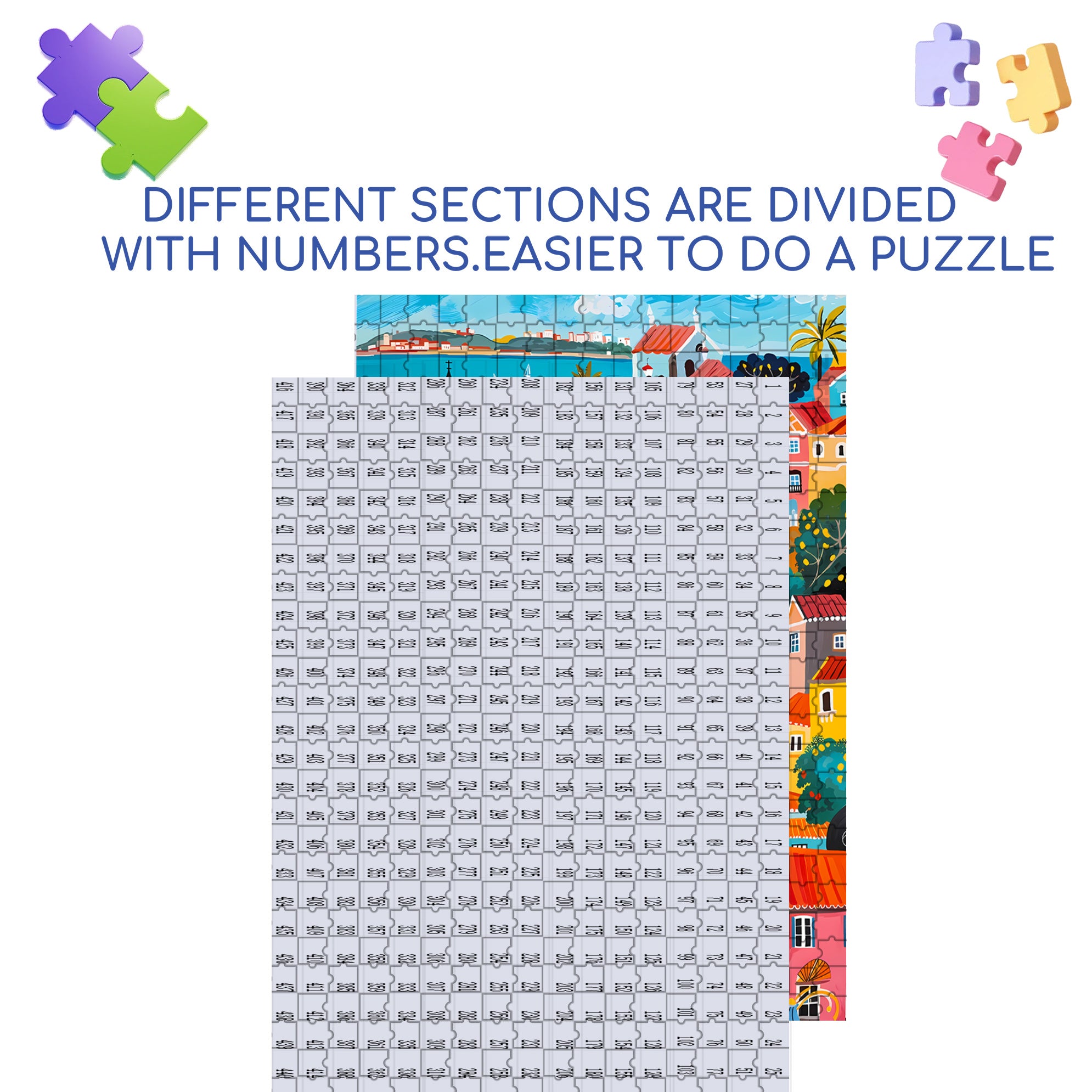 Rahovec 500pcs/1000pcs Jigsaw Puzzle, Scratch-Resistant, Interactive Family Game & Brain-Boosting DIY Decor, Perfect for Halloween, Christmas & New Year Gifts, Family Puzzle Game