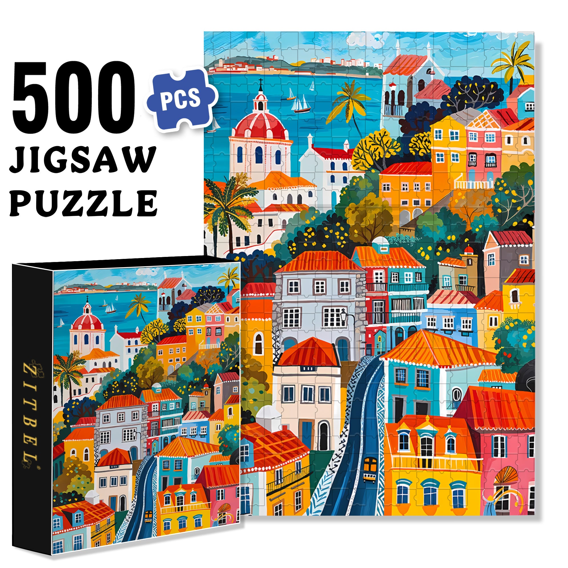 Rahovec 500pcs/1000pcs Jigsaw Puzzle, Scratch-Resistant, Interactive Family Game & Brain-Boosting DIY Decor, Perfect for Halloween, Christmas & New Year Gifts, Family Puzzle Game