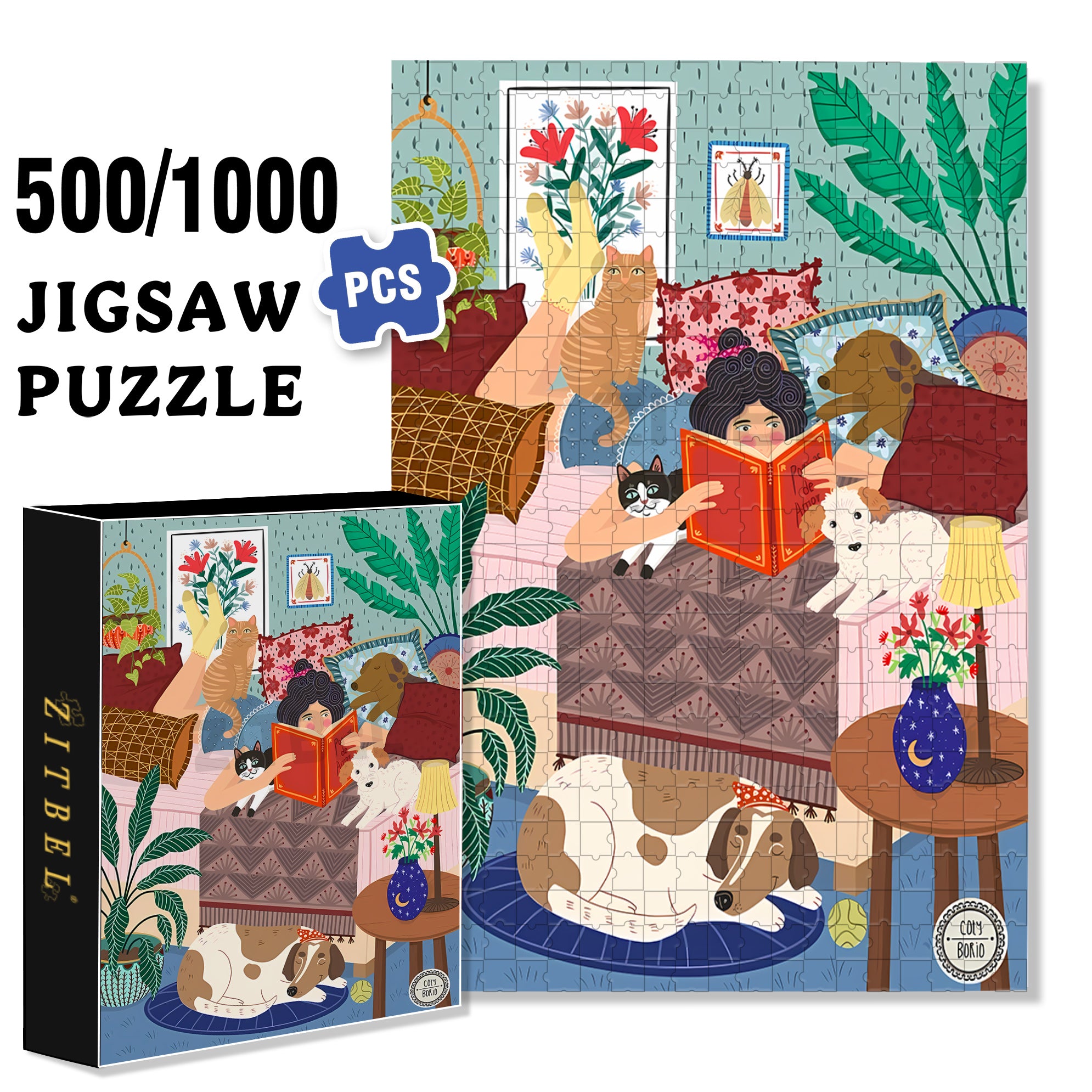 Read 500pcs/1000pcs Jigsaw Puzzle, Scratch-Resistant, Interactive Family Game & Brain-Boosting DIY Decor, Perfect for Halloween, Christmas & New Year Gifts, Family Puzzle Game
