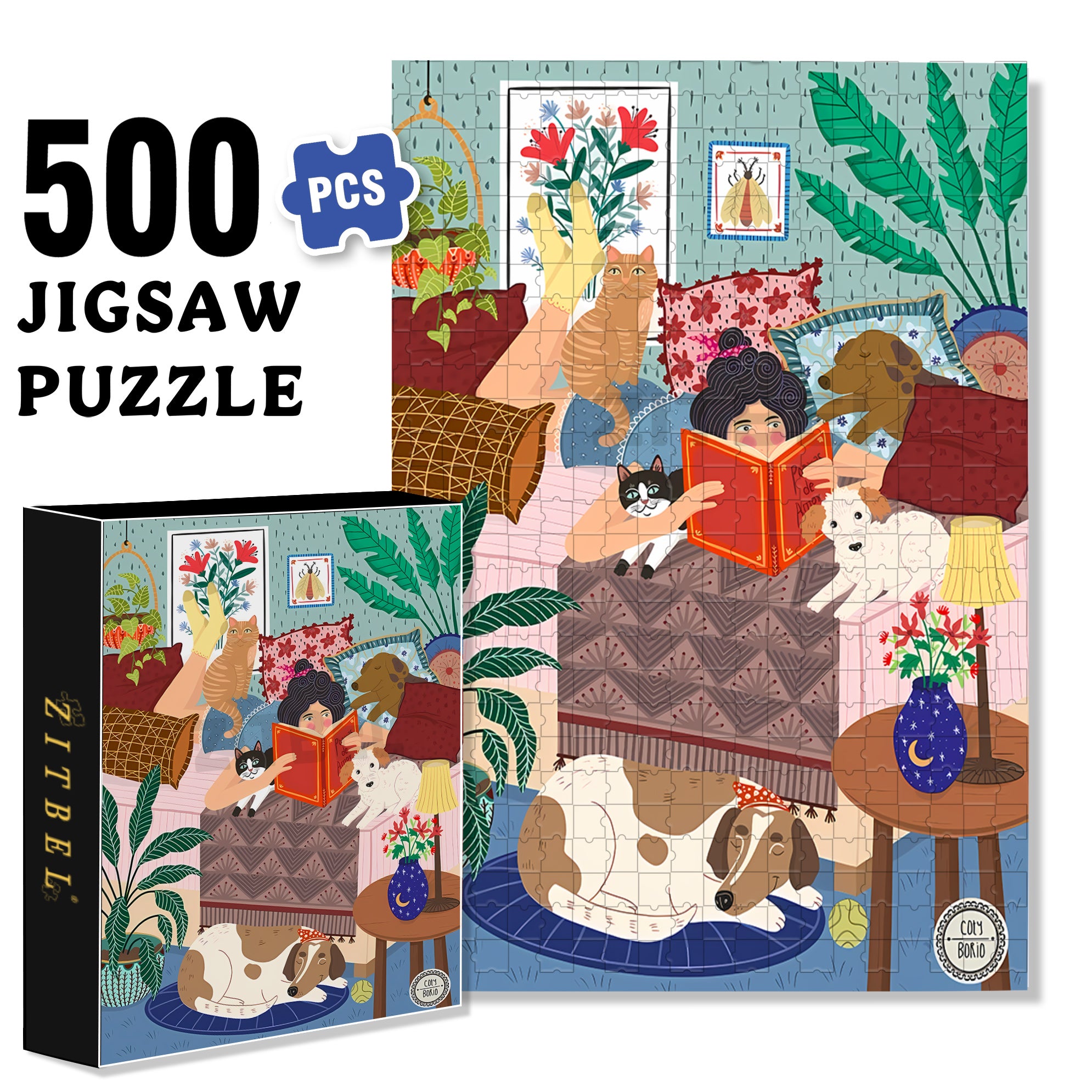 Read 500pcs/1000pcs Jigsaw Puzzle, Scratch-Resistant, Interactive Family Game & Brain-Boosting DIY Decor, Perfect for Halloween, Christmas & New Year Gifts, Family Puzzle Game