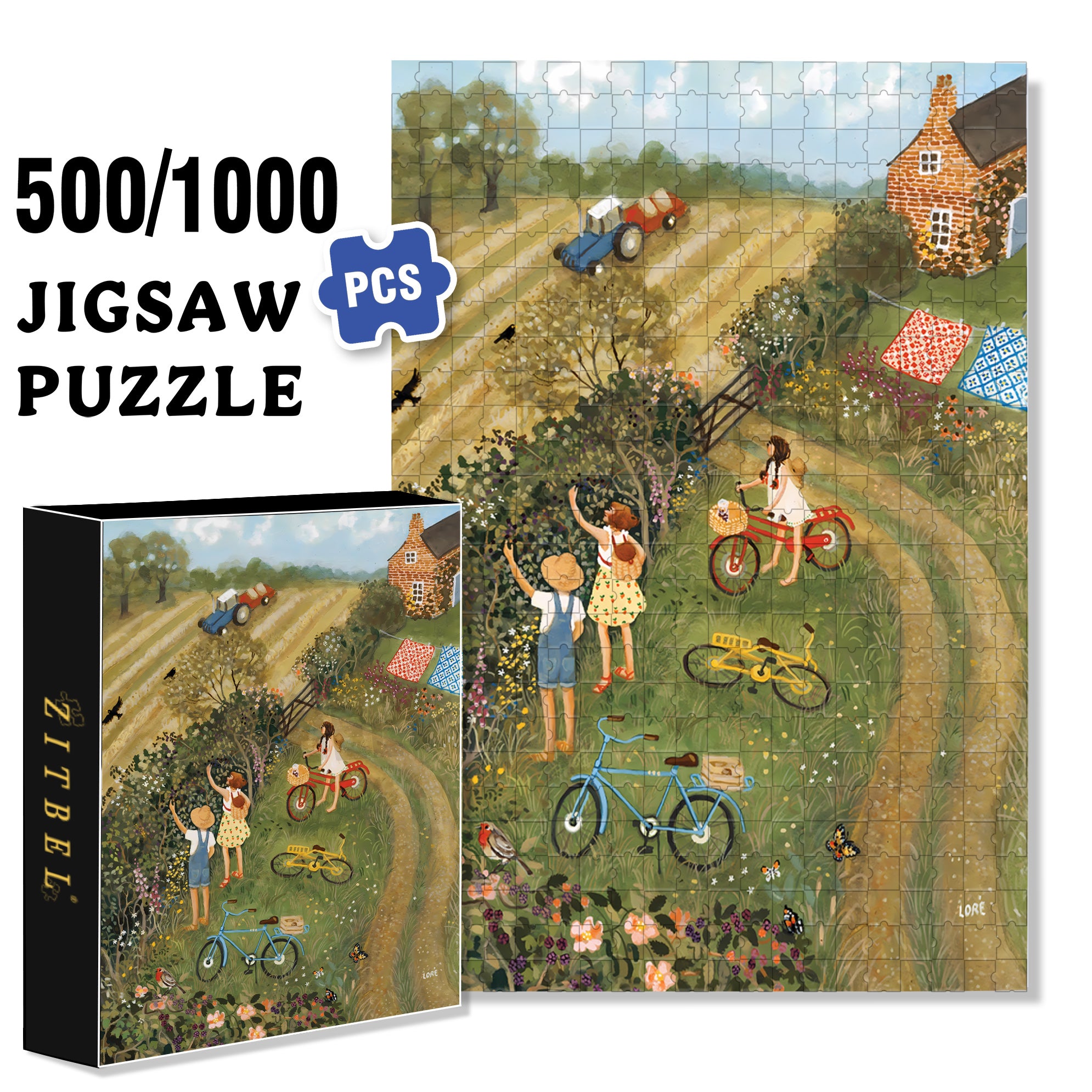 Ripen 500pcs/1000pcs Jigsaw Puzzle, Scratch-Resistant, Interactive Family Game & Brain-Boosting DIY Decor, Perfect for Halloween, Christmas & New Year Gifts, Family Puzzle Game