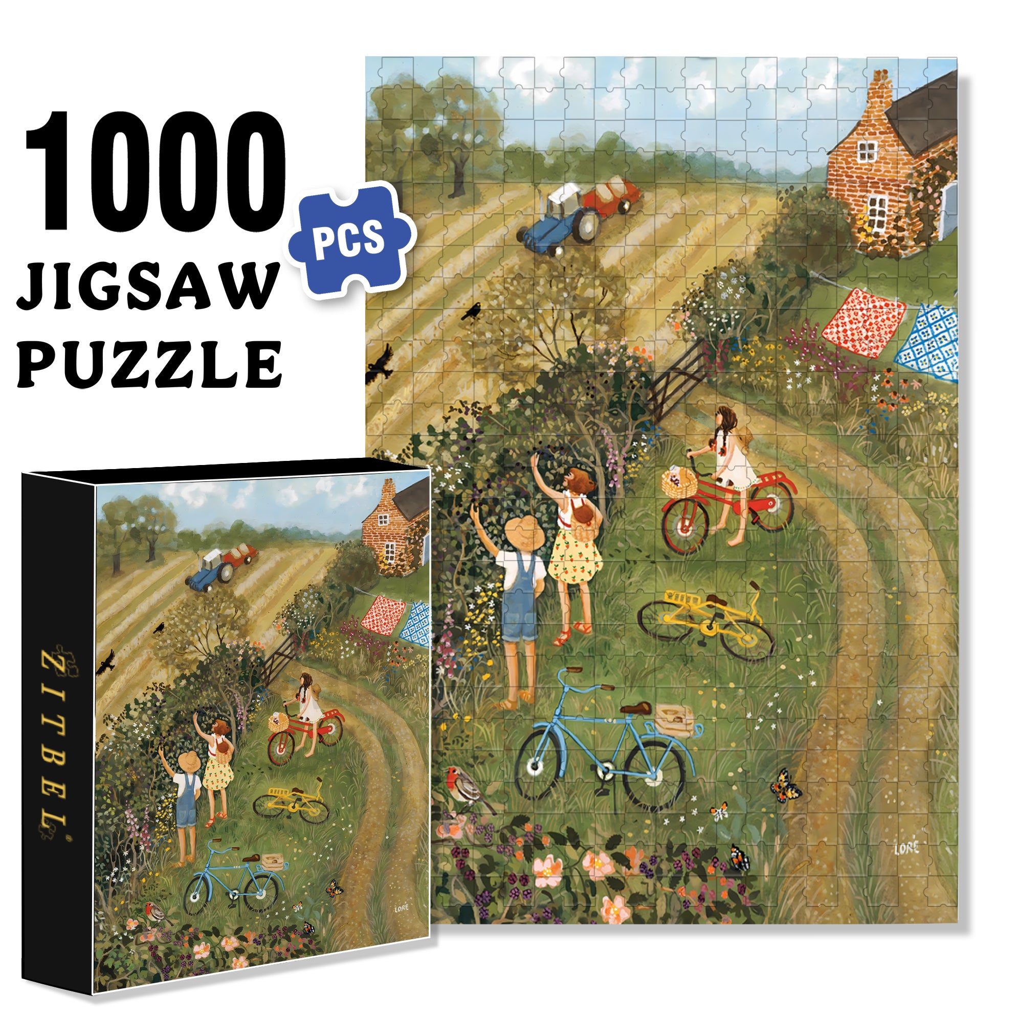Ripen 500pcs/1000pcs Jigsaw Puzzle, Scratch-Resistant, Interactive Family Game & Brain-Boosting DIY Decor, Perfect for Halloween, Christmas & New Year Gifts, Family Puzzle Game