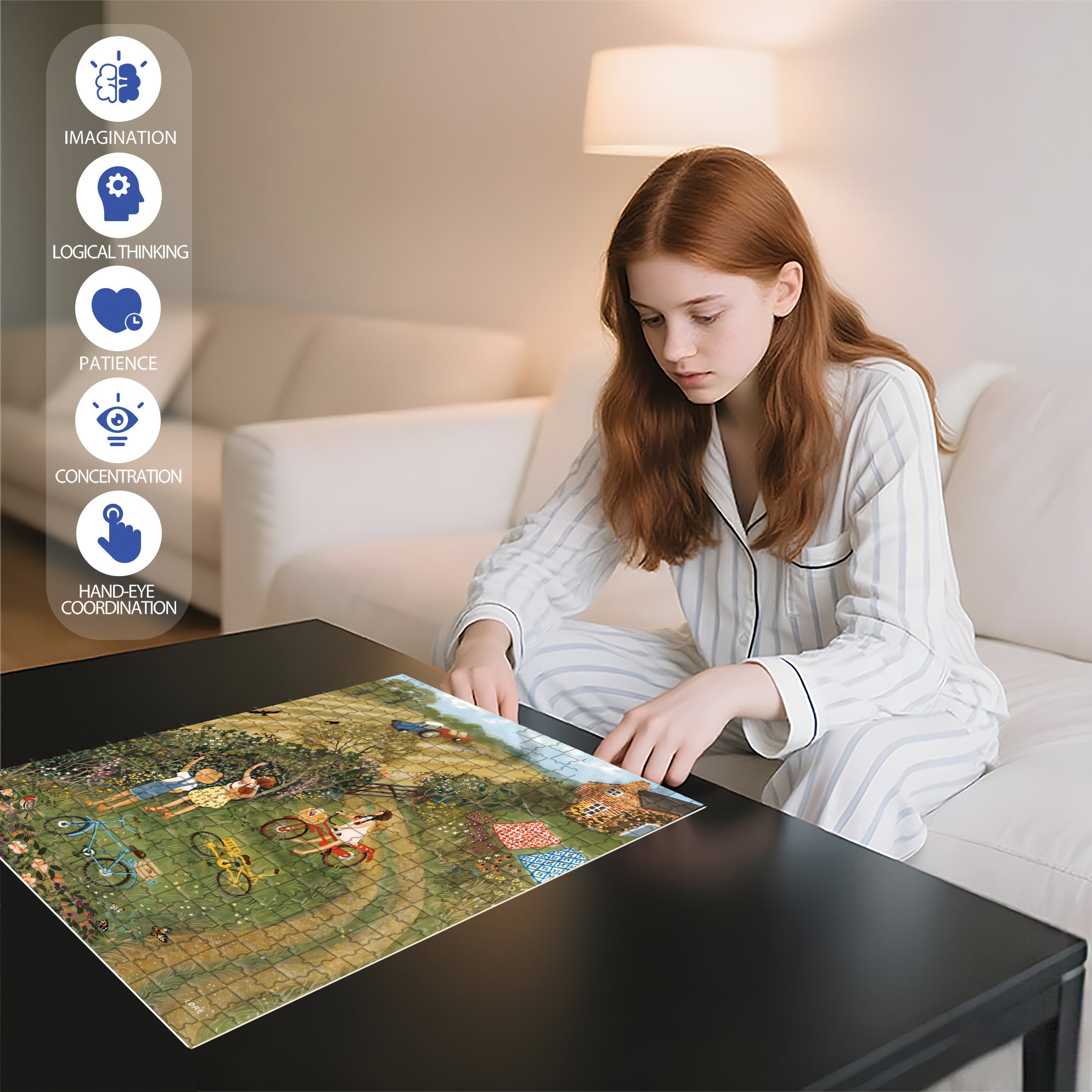 Ripen 500pcs/1000pcs Jigsaw Puzzle, Scratch-Resistant, Interactive Family Game & Brain-Boosting DIY Decor, Perfect for Halloween, Christmas & New Year Gifts, Family Puzzle Game