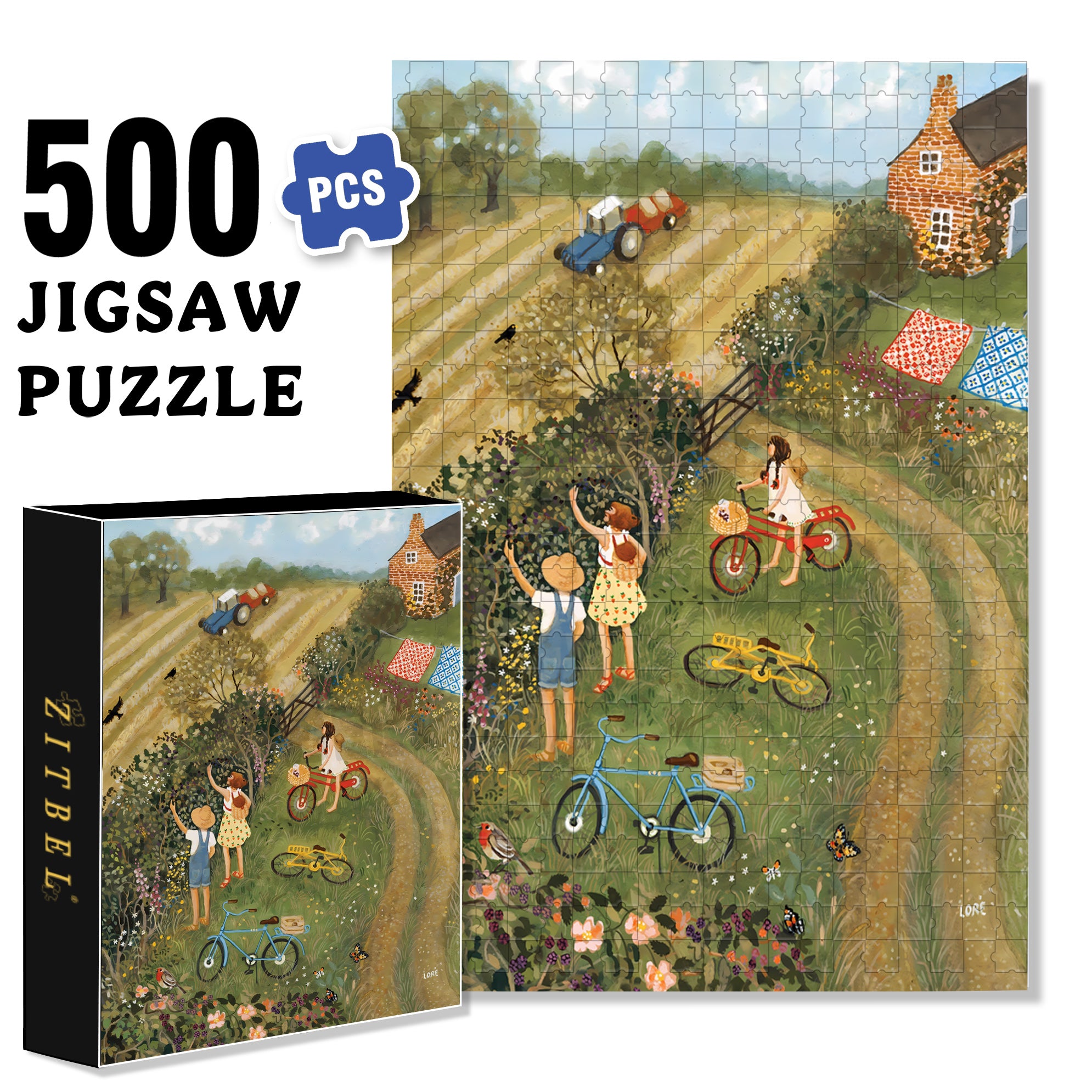 Ripen 500pcs/1000pcs Jigsaw Puzzle, Scratch-Resistant, Interactive Family Game & Brain-Boosting DIY Decor, Perfect for Halloween, Christmas & New Year Gifts, Family Puzzle Game