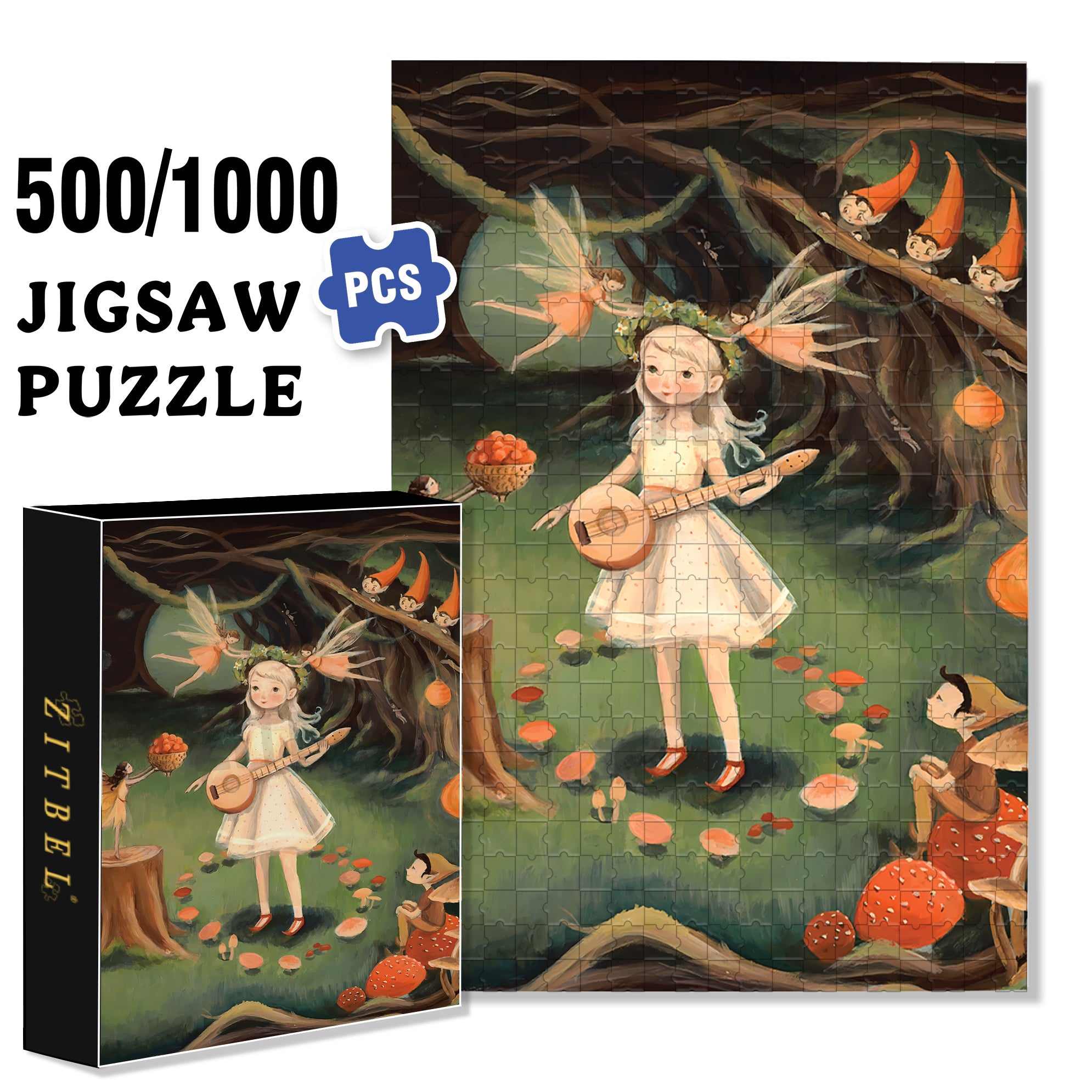 Secret Garden 500pcs/1000pcs Jigsaw Puzzle, Scratch-Resistant, Interactive Family Game & Brain-Boosting DIY Decor, Perfect for Halloween, Christmas & New Year Gifts, Family Puzzle Game