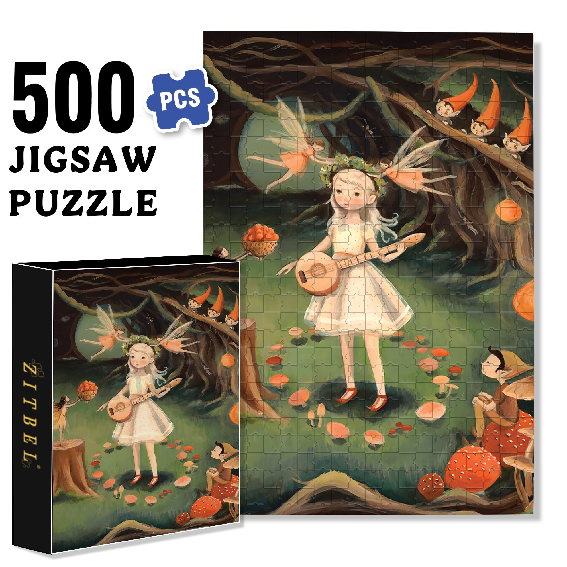 Secret Garden 500pcs/1000pcs Jigsaw Puzzle, Scratch-Resistant, Interactive Family Game & Brain-Boosting DIY Decor, Perfect for Halloween, Christmas & New Year Gifts, Family Puzzle Game