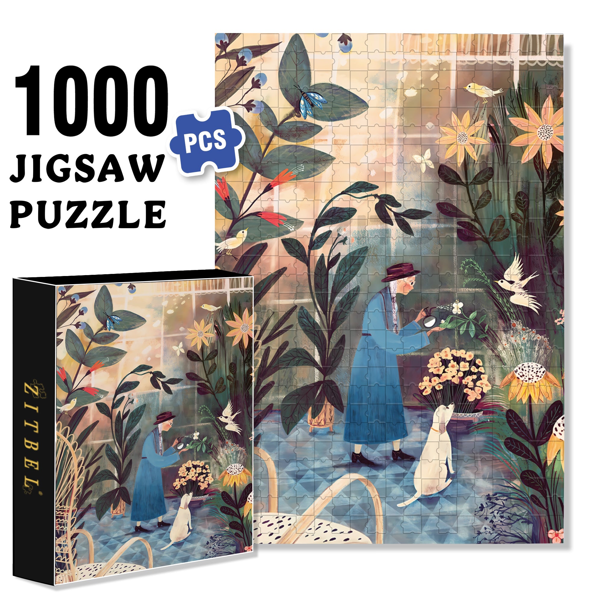 Taking Care Of Plants 500pcs/1000pcs Jigsaw Puzzle, Scratch-Resistant, Interactive Family Game & Brain-Boosting DIY Decor, Perfect for Halloween, Christmas & New Year Gifts, Family Puzzle Game