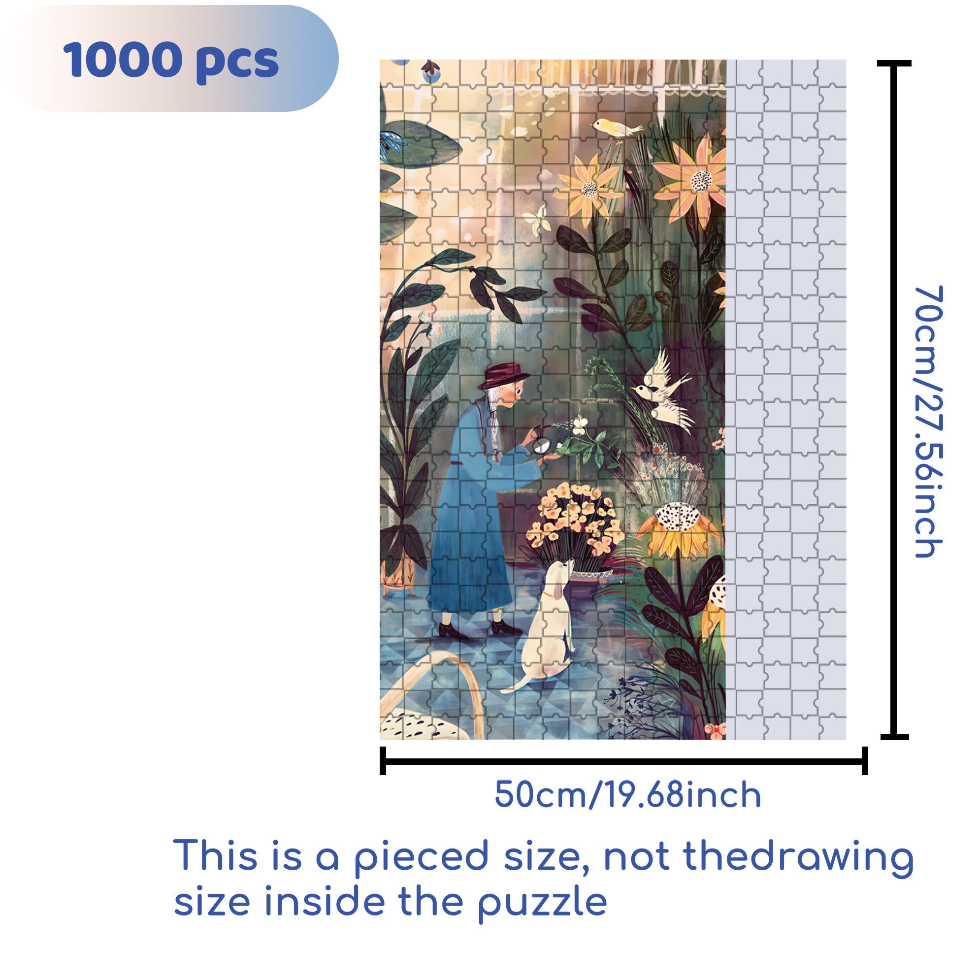 Taking Care Of Plants 500pcs/1000pcs Jigsaw Puzzle, Scratch-Resistant, Interactive Family Game & Brain-Boosting DIY Decor, Perfect for Halloween, Christmas & New Year Gifts, Family Puzzle Game