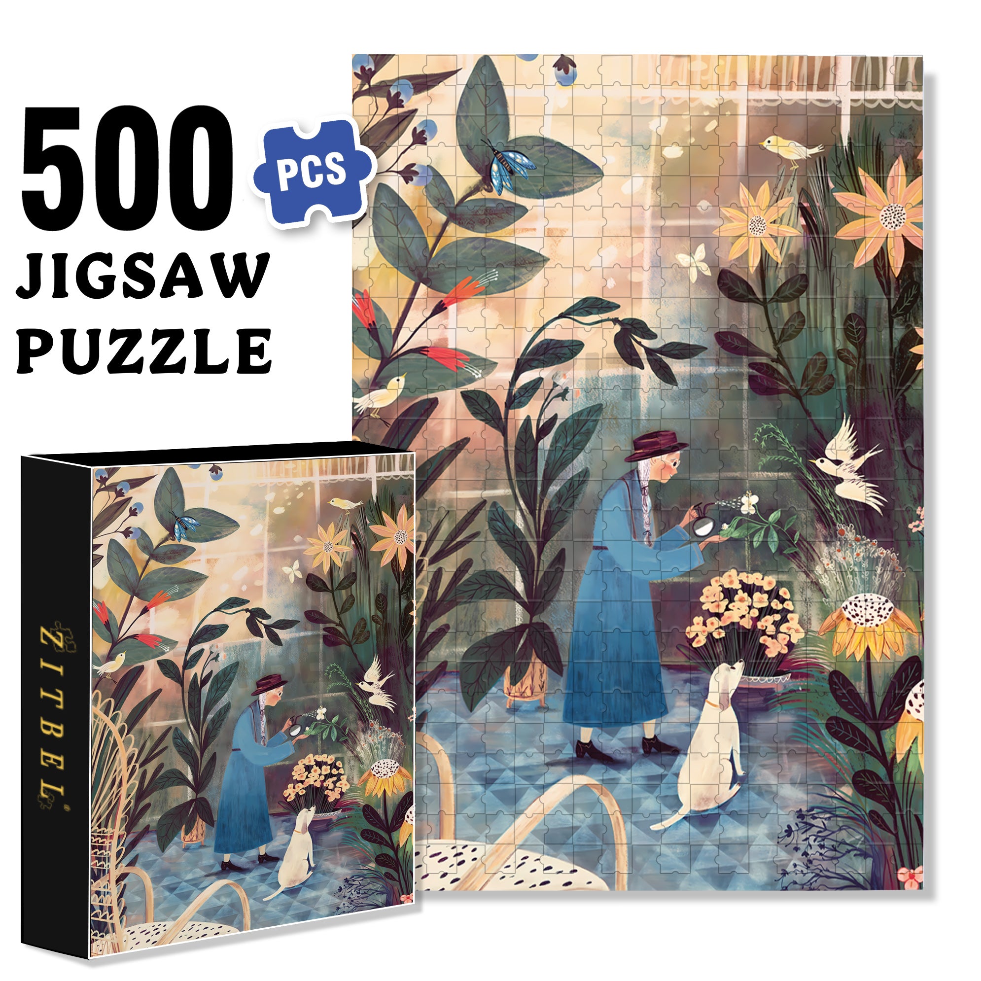 Taking Care Of Plants 500pcs/1000pcs Jigsaw Puzzle, Scratch-Resistant, Interactive Family Game & Brain-Boosting DIY Decor, Perfect for Halloween, Christmas & New Year Gifts, Family Puzzle Game