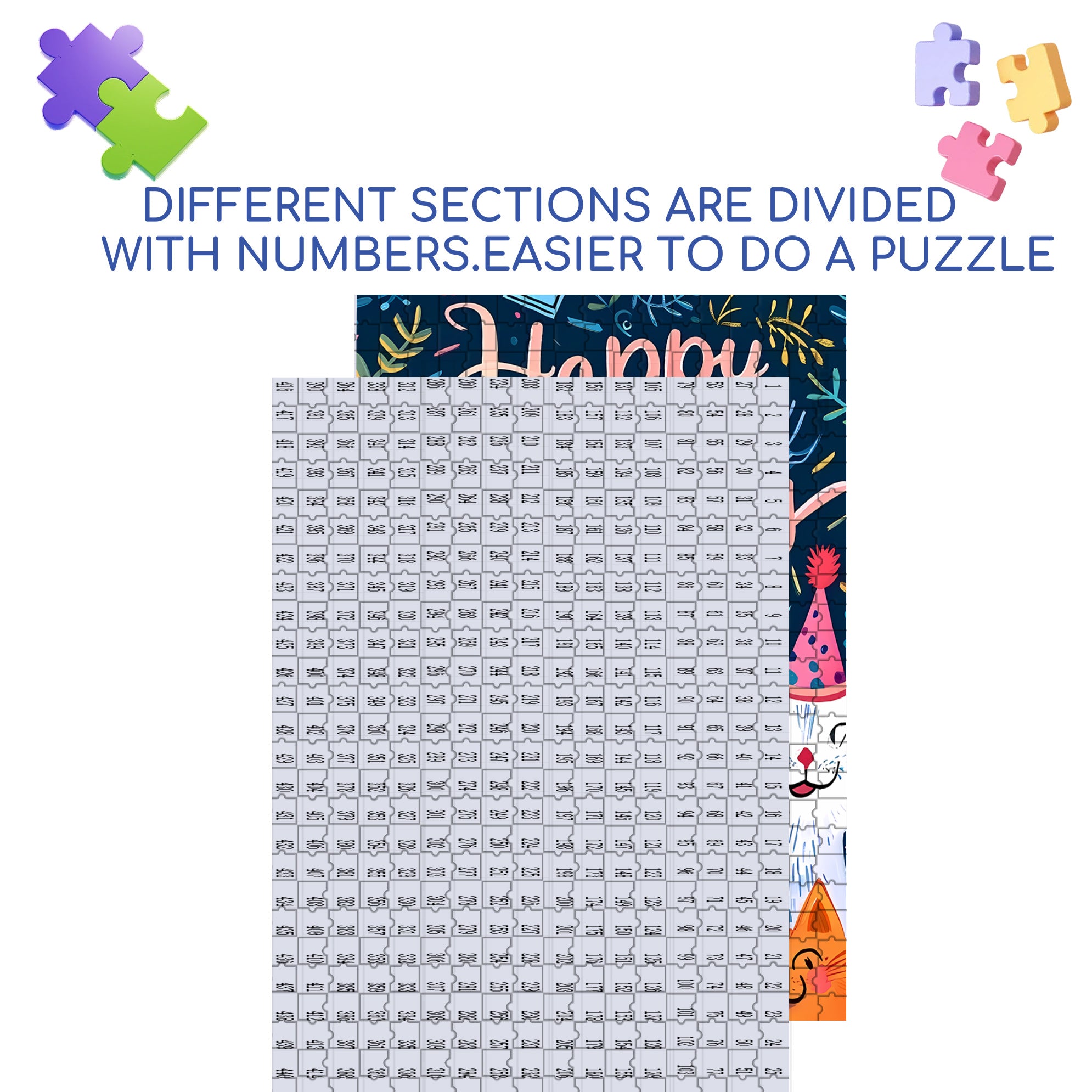 The Birthday Party For The Cat 500pcs/1000pcs Jigsaw Puzzle, Scratch-Resistant, Interactive Family Game & Brain-Boosting DIY Decor, Perfect for Halloween, Christmas & New Year Gifts, Family Puzzle Game