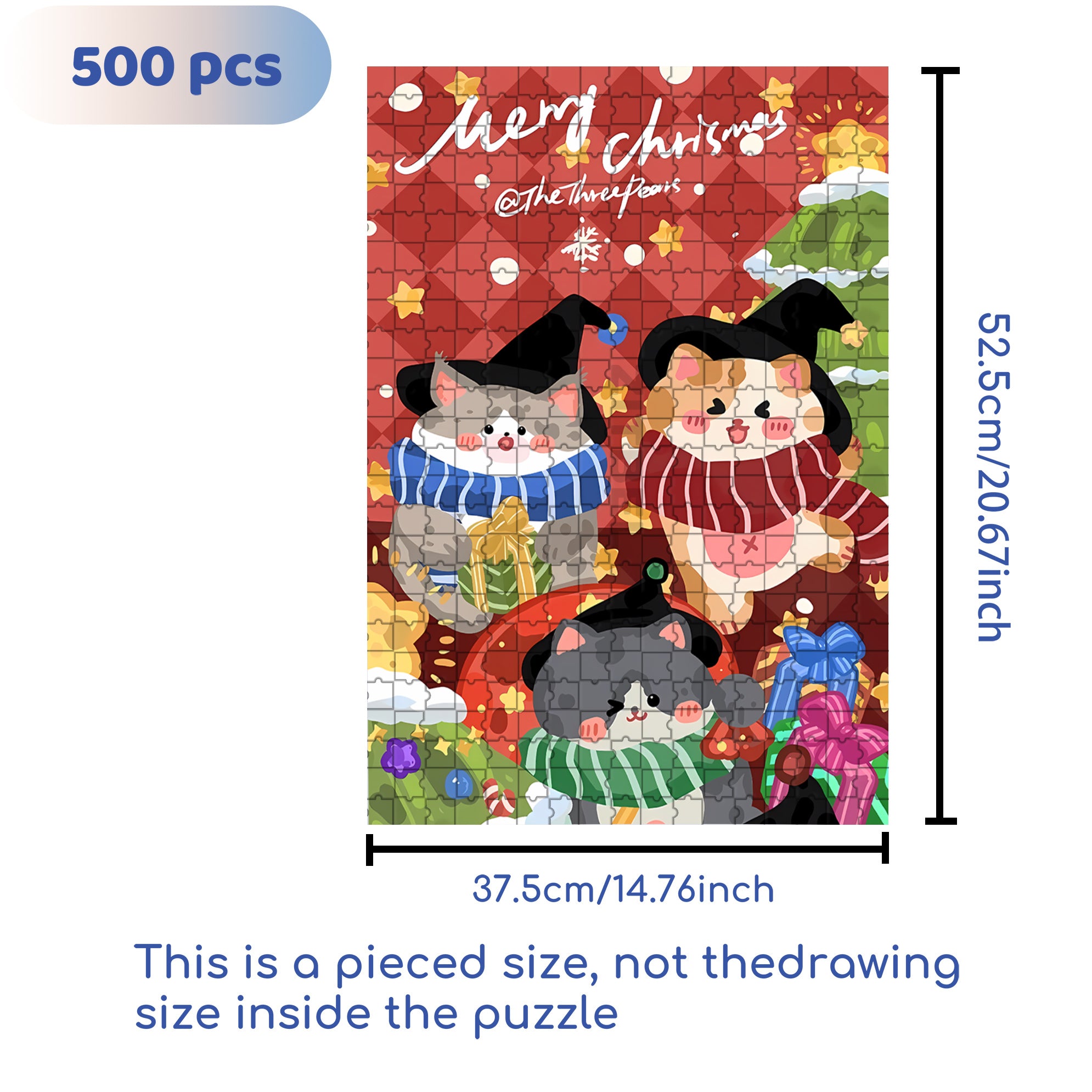 The Joy Of Cats 500pcs/1000pcs Jigsaw Puzzle, Scratch-Resistant, Interactive Family Game & Brain-Boosting DIY Decor, Perfect for Halloween, Christmas & New Year Gifts, Family Puzzle Game