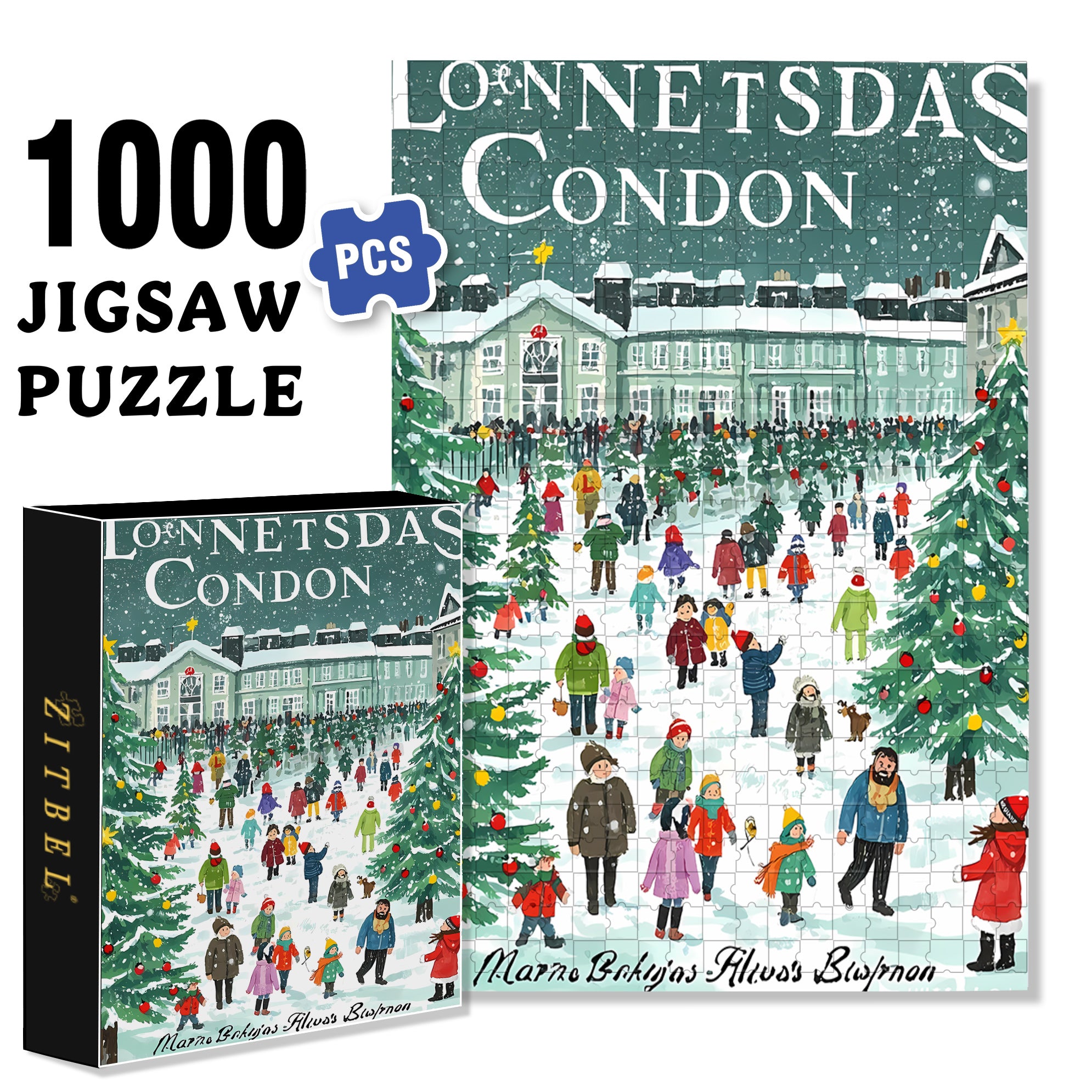 The Joy of Christmas 500pcs/1000pcs Jigsaw Puzzle, Scratch-Resistant, Interactive Family Game & Brain-Boosting DIY Decor, Perfect for Halloween, Christmas & New Year Gifts, Family Puzzle Game