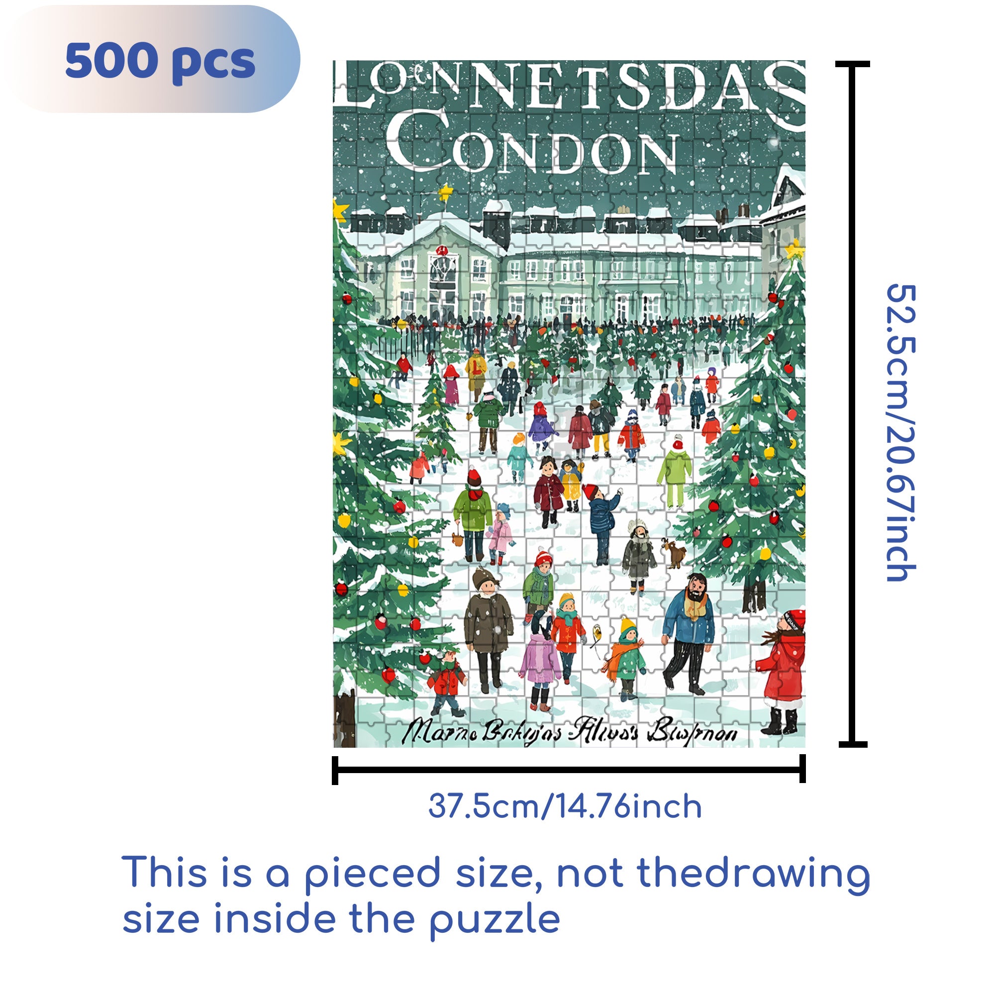 The Joy of Christmas 500pcs/1000pcs Jigsaw Puzzle, Scratch-Resistant, Interactive Family Game & Brain-Boosting DIY Decor, Perfect for Halloween, Christmas & New Year Gifts, Family Puzzle Game