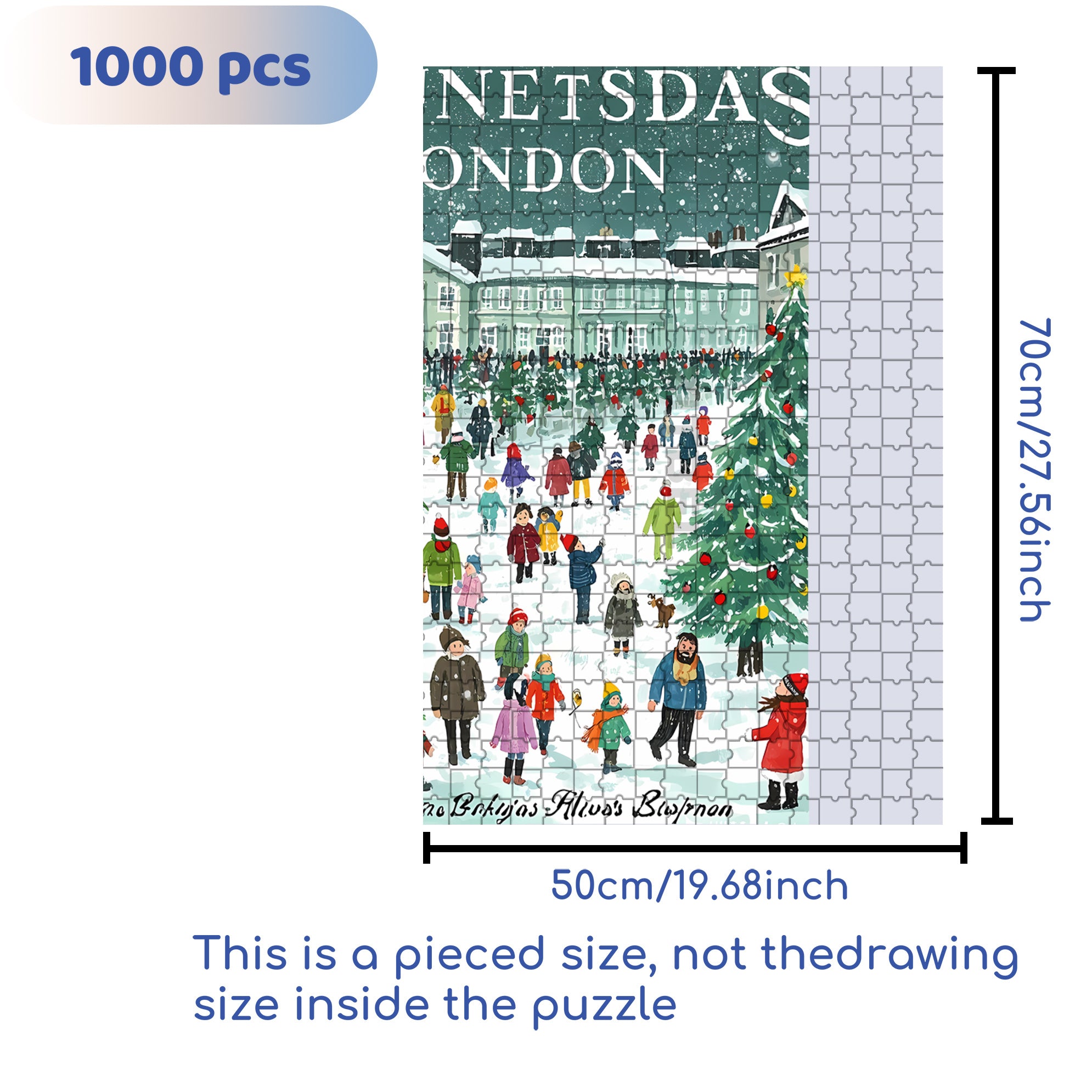 The Joy of Christmas 500pcs/1000pcs Jigsaw Puzzle, Scratch-Resistant, Interactive Family Game & Brain-Boosting DIY Decor, Perfect for Halloween, Christmas & New Year Gifts, Family Puzzle Game