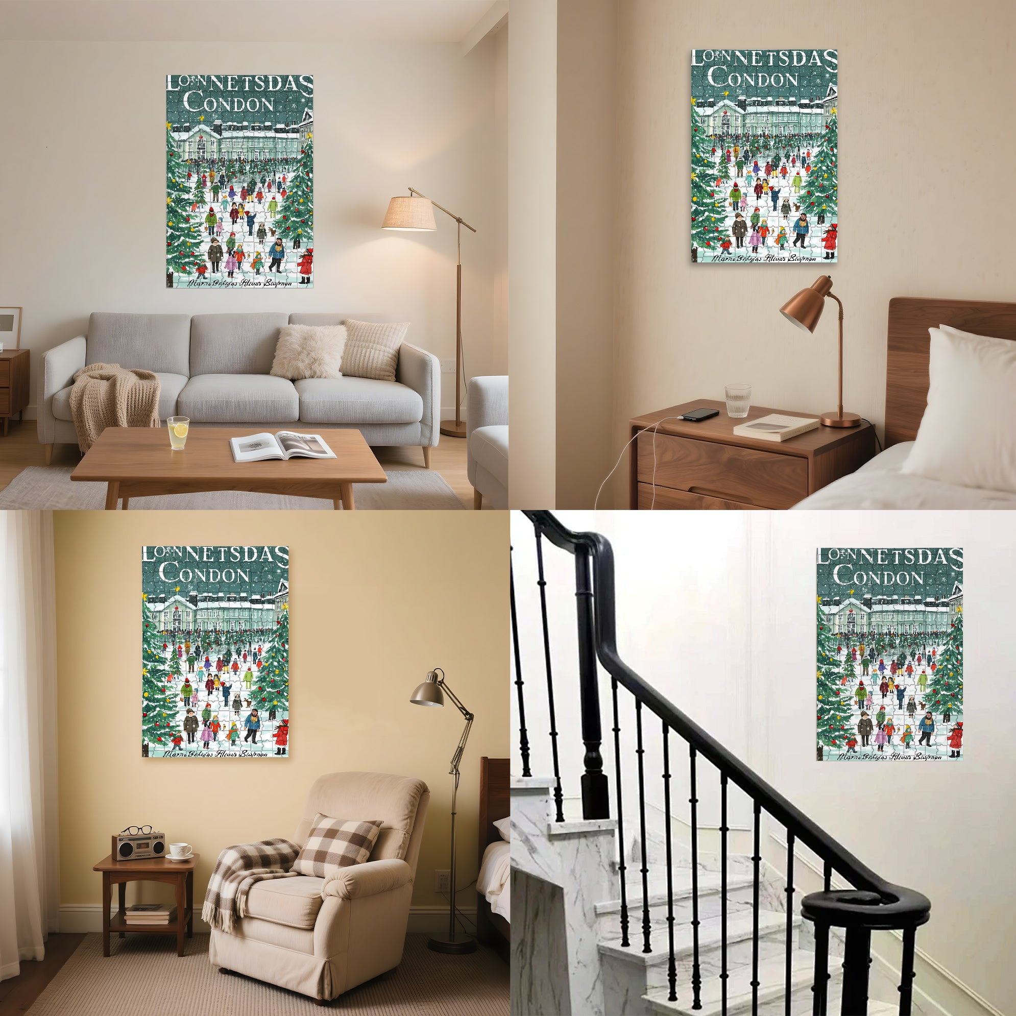 The Joy of Christmas 500pcs/1000pcs Jigsaw Puzzle, Scratch-Resistant, Interactive Family Game & Brain-Boosting DIY Decor, Perfect for Halloween, Christmas & New Year Gifts, Family Puzzle Game
