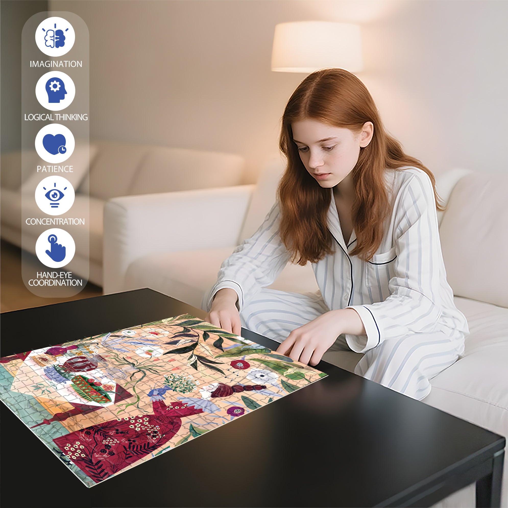 The Plant Lady 500pcs/1000pcs Jigsaw Puzzle, Scratch-Resistant, Interactive Family Game & Brain-Boosting DIY Decor, Perfect for Halloween, Christmas & New Year Gifts, Family Puzzle Game
