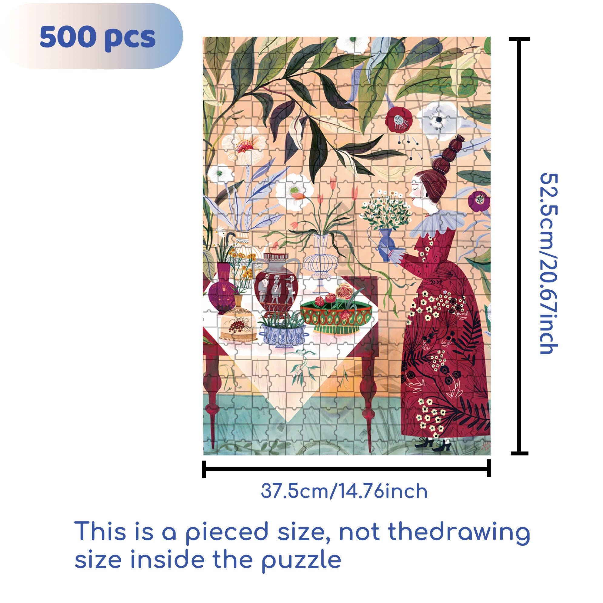The Plant Lady 500pcs/1000pcs Jigsaw Puzzle, Scratch-Resistant, Interactive Family Game & Brain-Boosting DIY Decor, Perfect for Halloween, Christmas & New Year Gifts, Family Puzzle Game