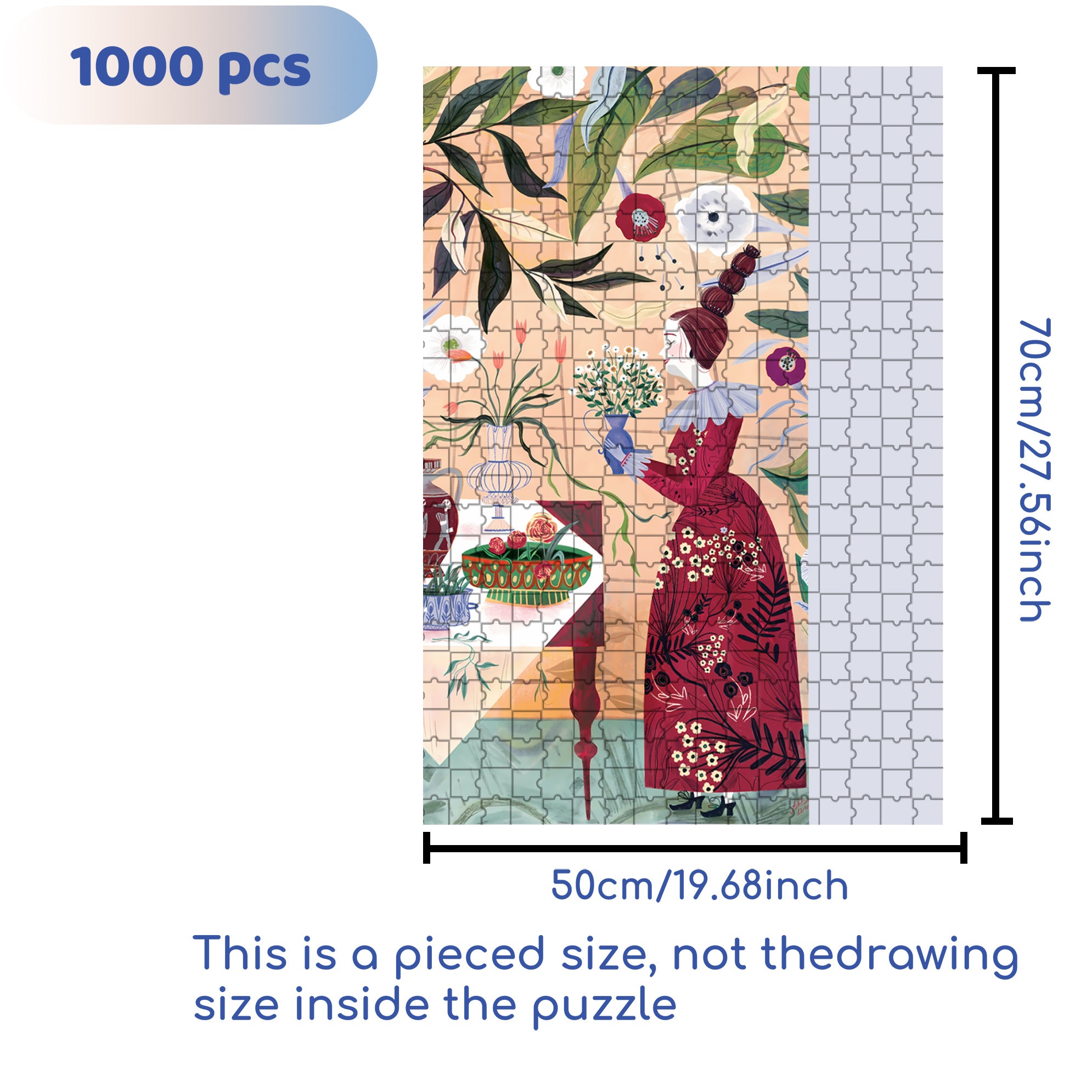The Plant Lady 500pcs/1000pcs Jigsaw Puzzle, Scratch-Resistant, Interactive Family Game & Brain-Boosting DIY Decor, Perfect for Halloween, Christmas & New Year Gifts, Family Puzzle Game