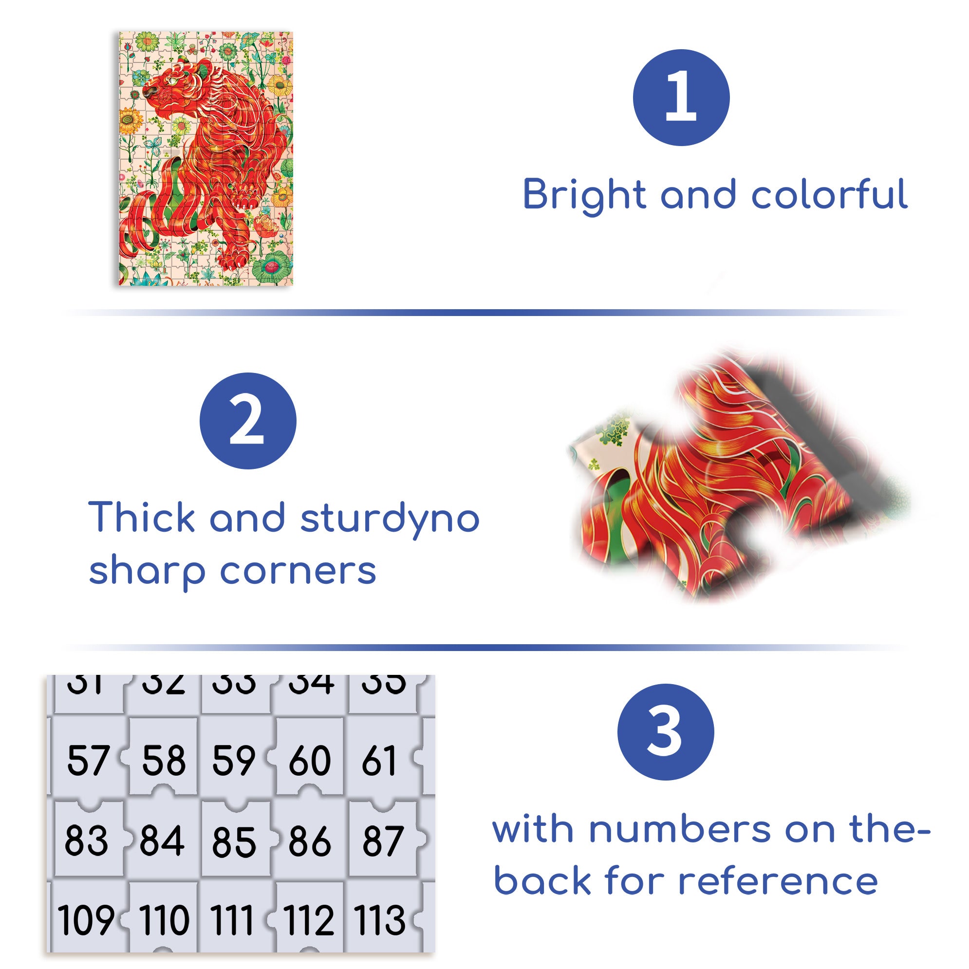 Tiger Style 500pcs/1000pcs Jigsaw Puzzle, Scratch-Resistant, Interactive Family Game & Brain-Boosting DIY Decor, Perfect for Halloween, Christmas & New Year Gifts, Family Puzzle Game