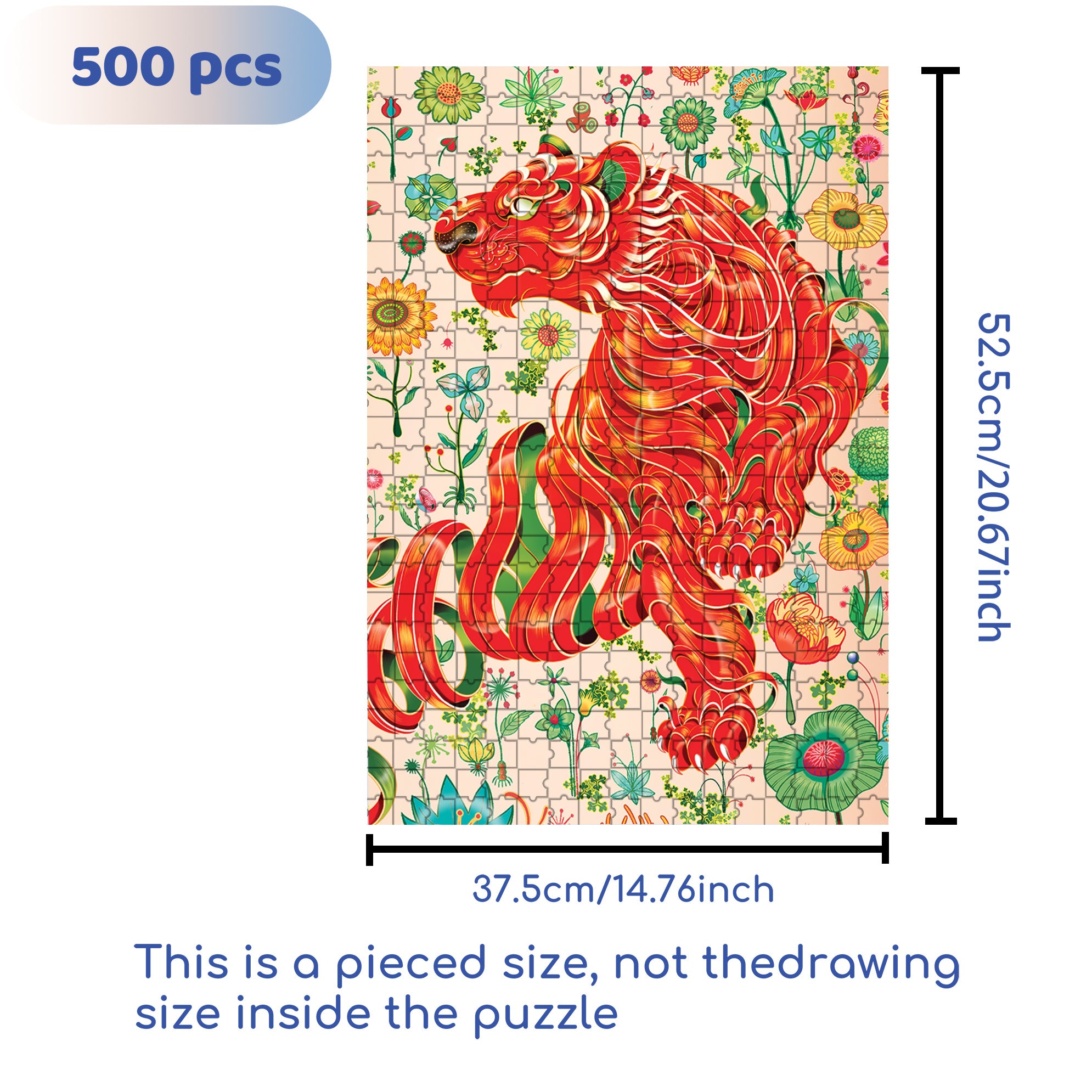 Tiger Style 500pcs/1000pcs Jigsaw Puzzle, Scratch-Resistant, Interactive Family Game & Brain-Boosting DIY Decor, Perfect for Halloween, Christmas & New Year Gifts, Family Puzzle Game