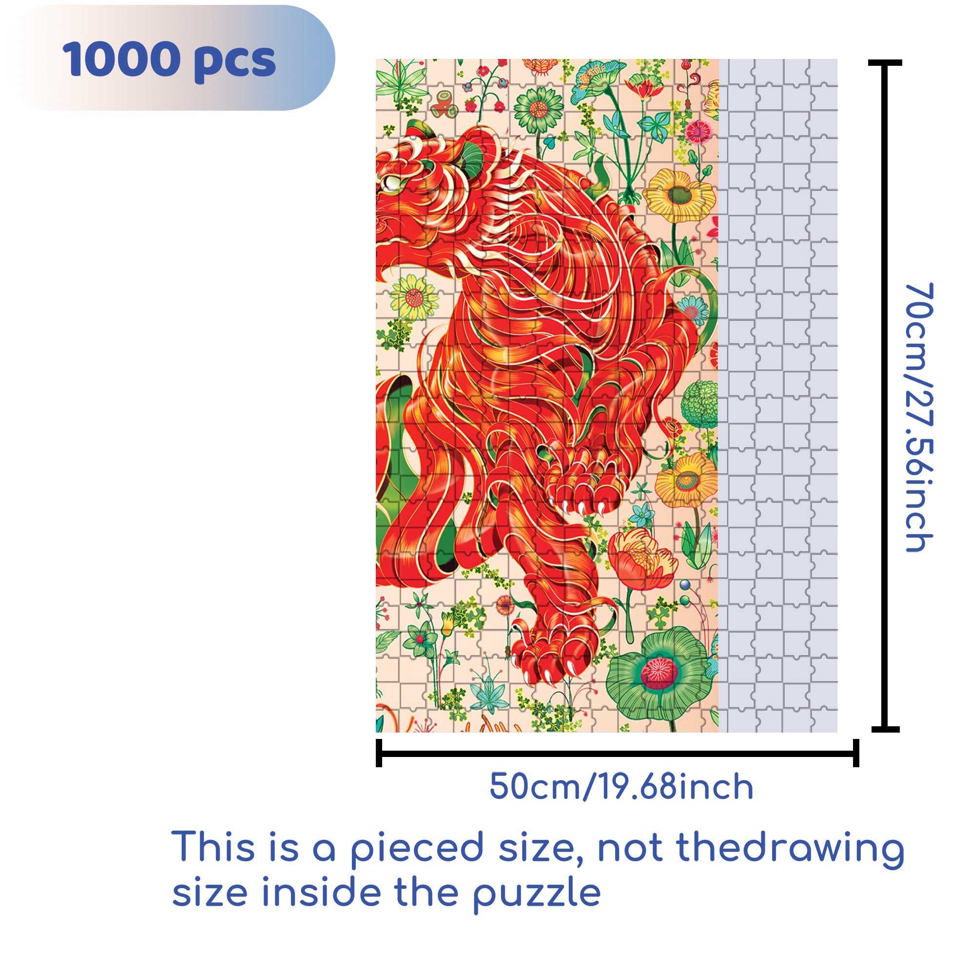 Tiger Style 500pcs/1000pcs Jigsaw Puzzle, Scratch-Resistant, Interactive Family Game & Brain-Boosting DIY Decor, Perfect for Halloween, Christmas & New Year Gifts, Family Puzzle Game