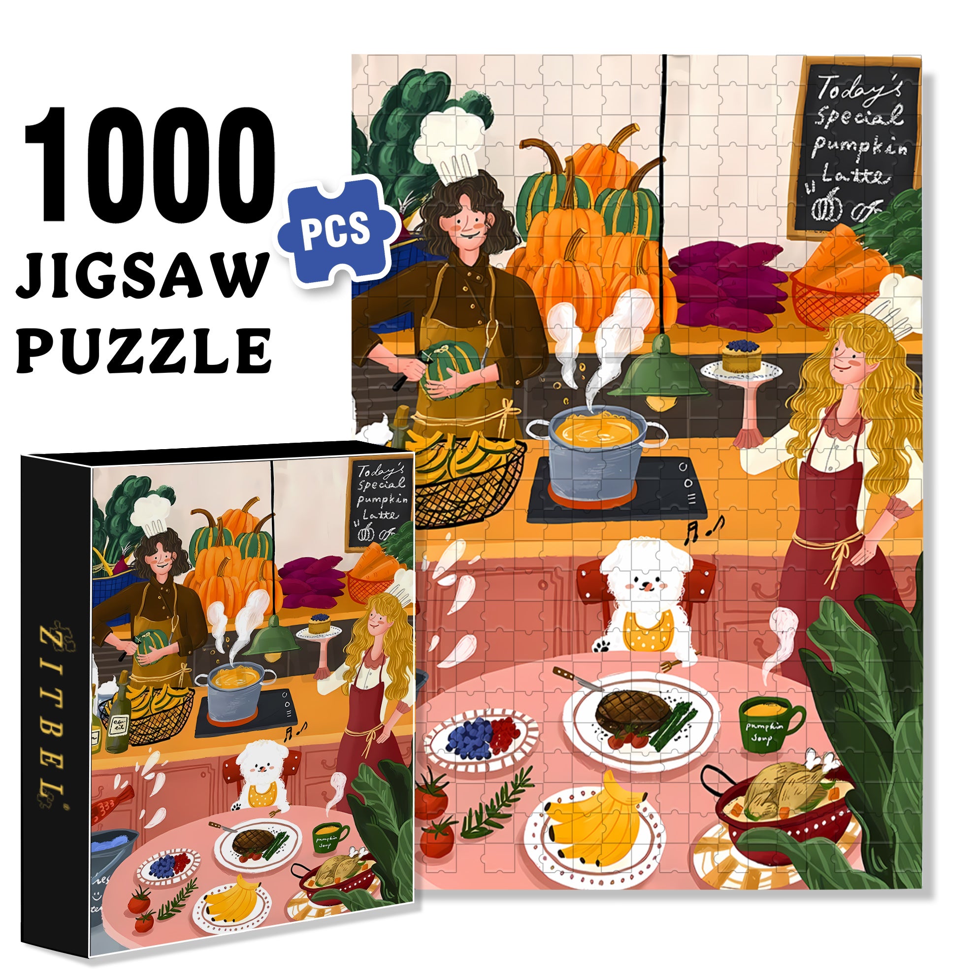 Today's Selection 500pcs/1000pcs Jigsaw Puzzle, Scratch-Resistant, Interactive Family Game & Brain-Boosting DIY Decor, Perfect for Halloween, Christmas & New Year Gifts, Family Puzzle Game