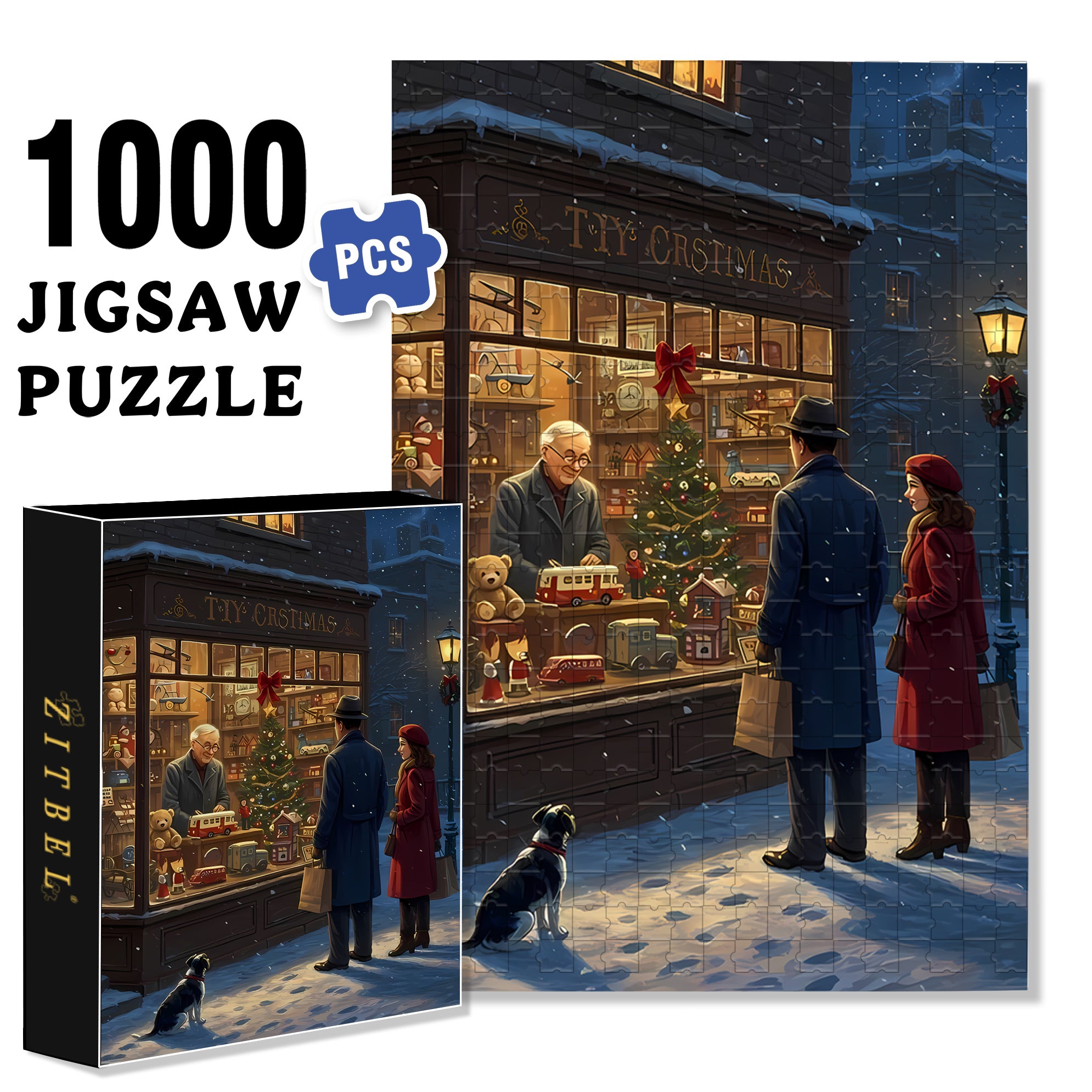 Vitrine 500pcs/1000pcs Jigsaw Puzzle, Scratch-Resistant, Interactive Family Game & Brain-Boosting DIY Decor, Perfect for Halloween, Christmas & New Year Gifts, Family Puzzle Game