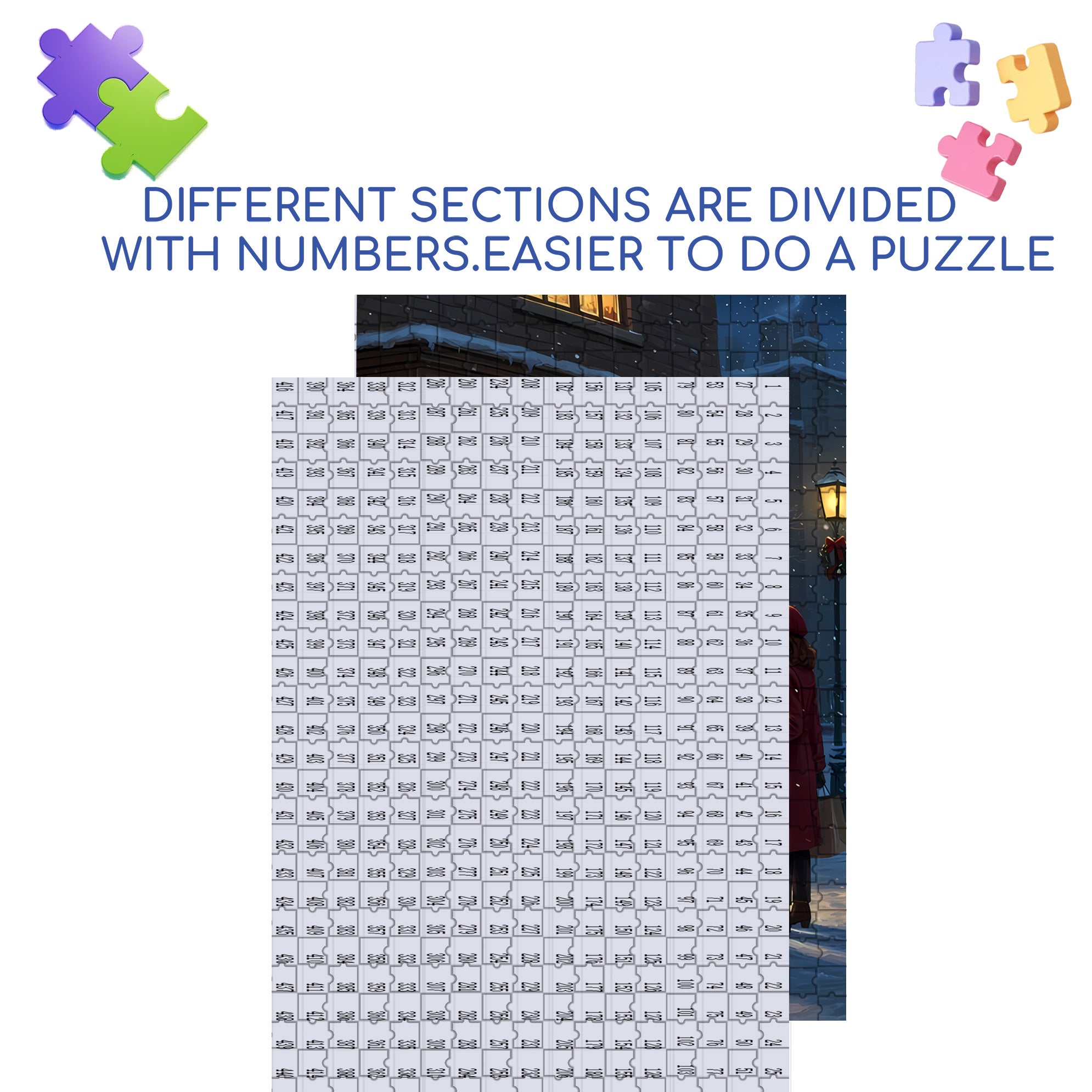 Vitrine 500pcs/1000pcs Jigsaw Puzzle, Scratch-Resistant, Interactive Family Game & Brain-Boosting DIY Decor, Perfect for Halloween, Christmas & New Year Gifts, Family Puzzle Game