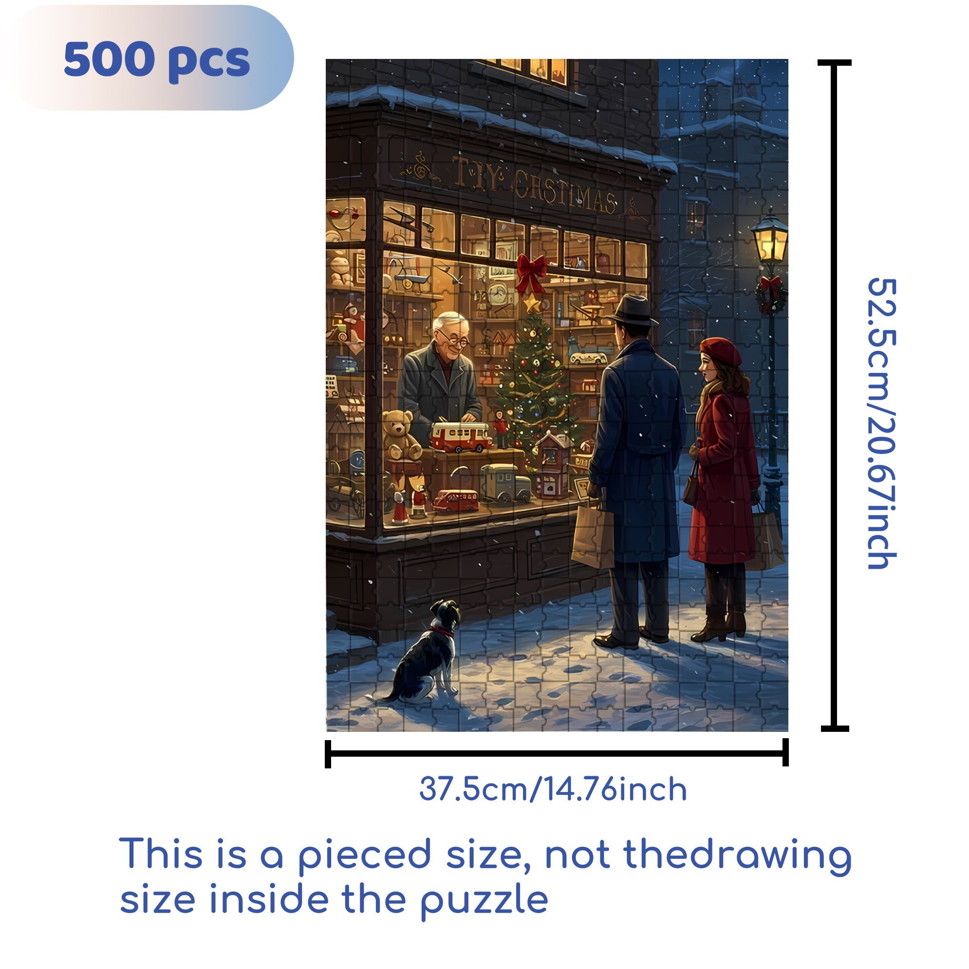 Vitrine 500pcs/1000pcs Jigsaw Puzzle, Scratch-Resistant, Interactive Family Game & Brain-Boosting DIY Decor, Perfect for Halloween, Christmas & New Year Gifts, Family Puzzle Game