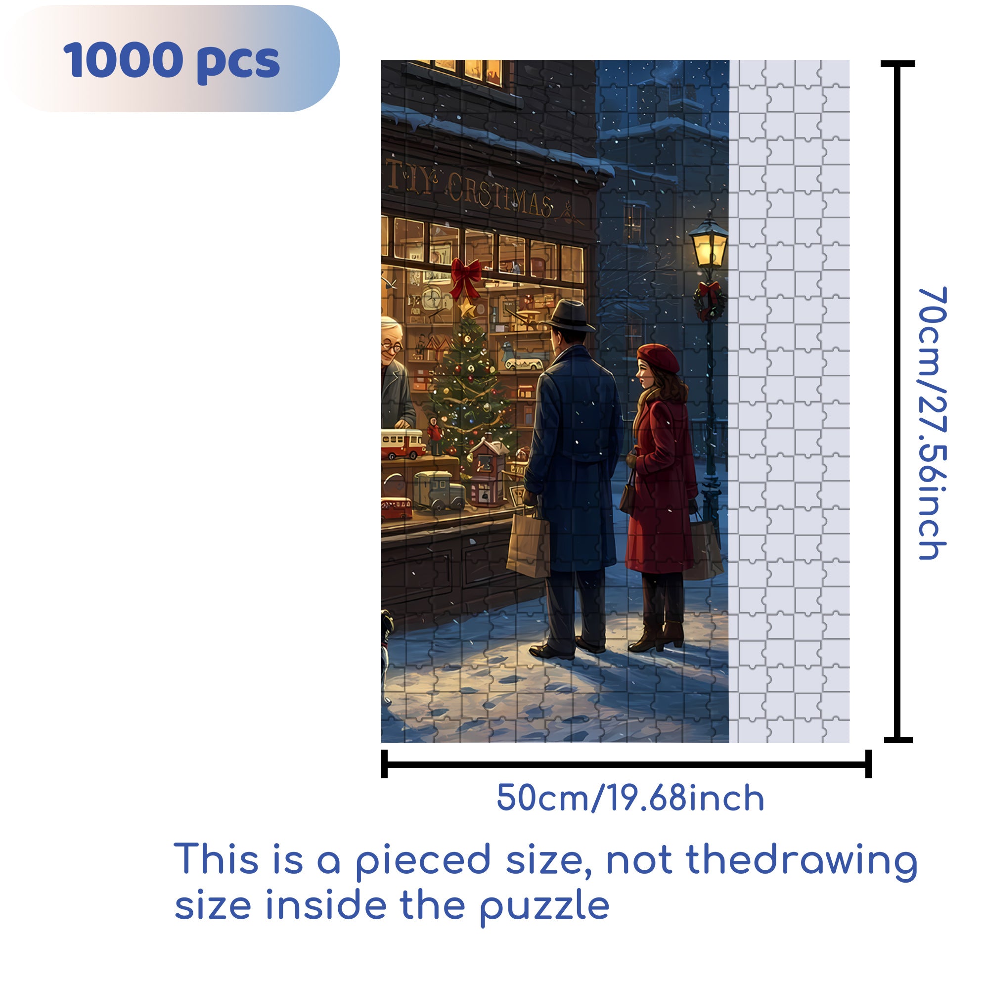 Vitrine 500pcs/1000pcs Jigsaw Puzzle, Scratch-Resistant, Interactive Family Game & Brain-Boosting DIY Decor, Perfect for Halloween, Christmas & New Year Gifts, Family Puzzle Game