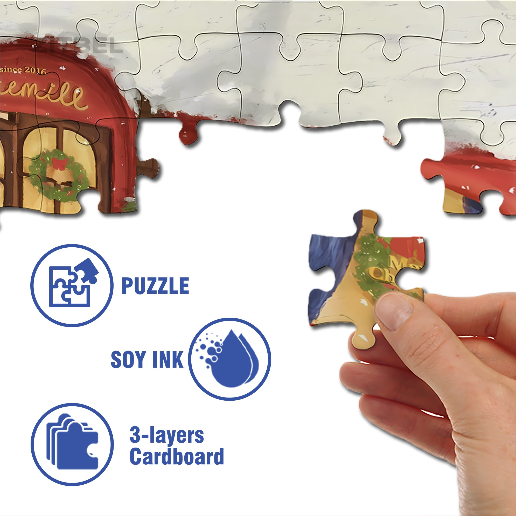 A Merry Trip 500pcs/1000pcs Jigsaw Puzzle, Scratch-Resistant, Interactive Family Game & Brain-Boosting DIY Decor, Perfect for Halloween, Christmas & New Year Gifts, Family Puzzle Game