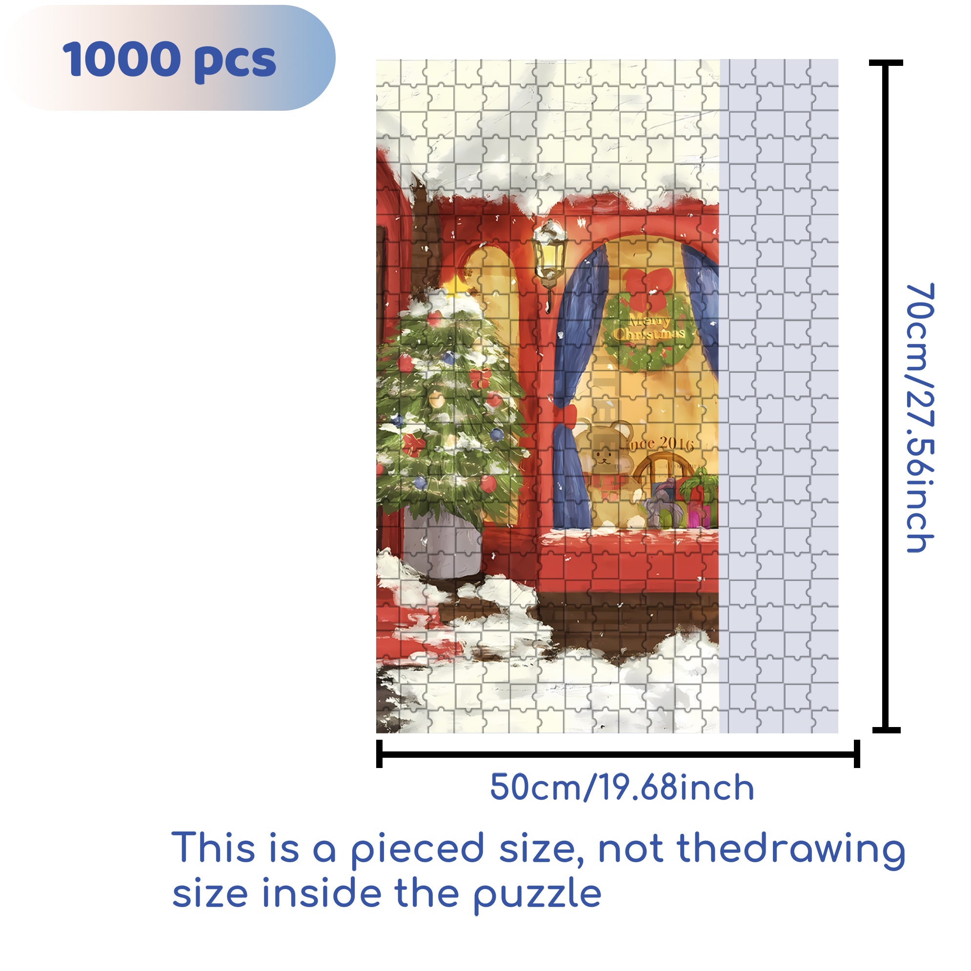 A Merry Trip 500pcs/1000pcs Jigsaw Puzzle, Scratch-Resistant, Interactive Family Game & Brain-Boosting DIY Decor, Perfect for Halloween, Christmas & New Year Gifts, Family Puzzle Game