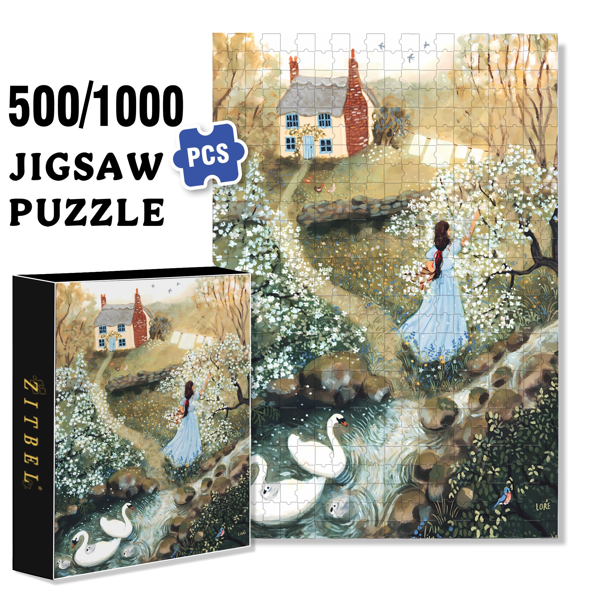 A Quiet Place 500pcs/1000pcs Jigsaw Puzzle, Scratch-Resistant, Interactive Family Game & Brain-Boosting DIY Decor, Perfect for Halloween, Christmas & New Year Gifts, Family Puzzle Game