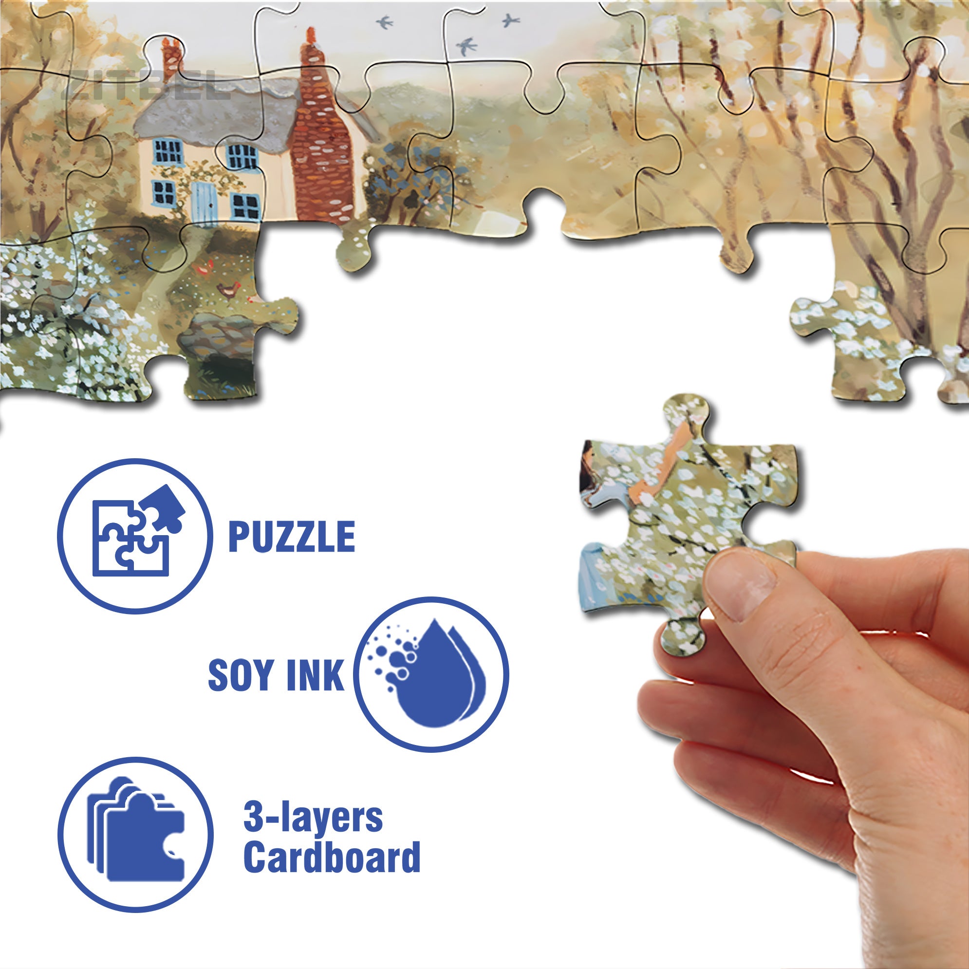 A Quiet Place 500pcs/1000pcs Jigsaw Puzzle, Scratch-Resistant, Interactive Family Game & Brain-Boosting DIY Decor, Perfect for Halloween, Christmas & New Year Gifts, Family Puzzle Game