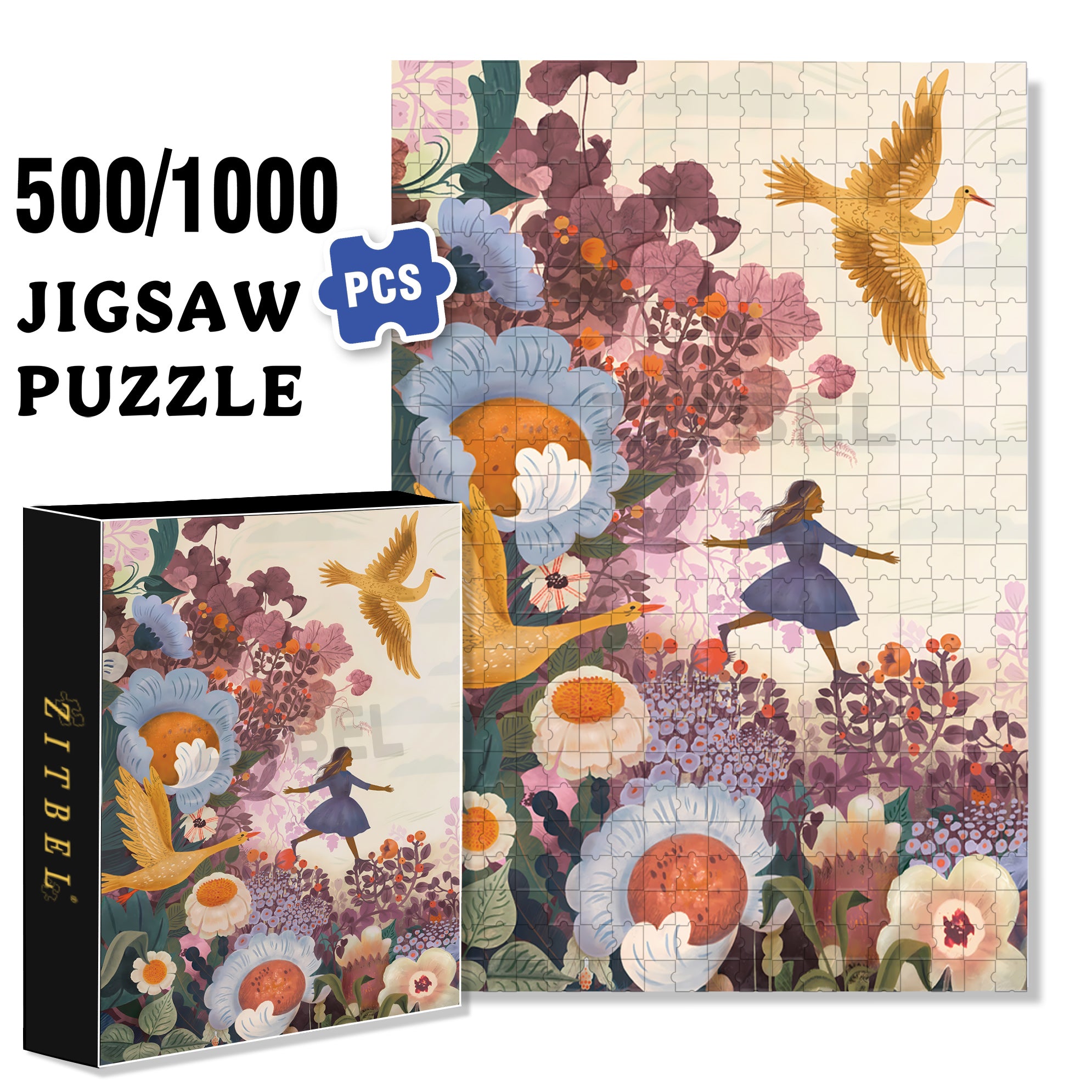 Anna's Wonderful World 500pcs/1000pcs Jigsaw Puzzle, Scratch-Resistant, Interactive Family Game & Brain-Boosting DIY Decor, Perfect for Halloween, Christmas & New Year Gifts, Family Puzzle Game
